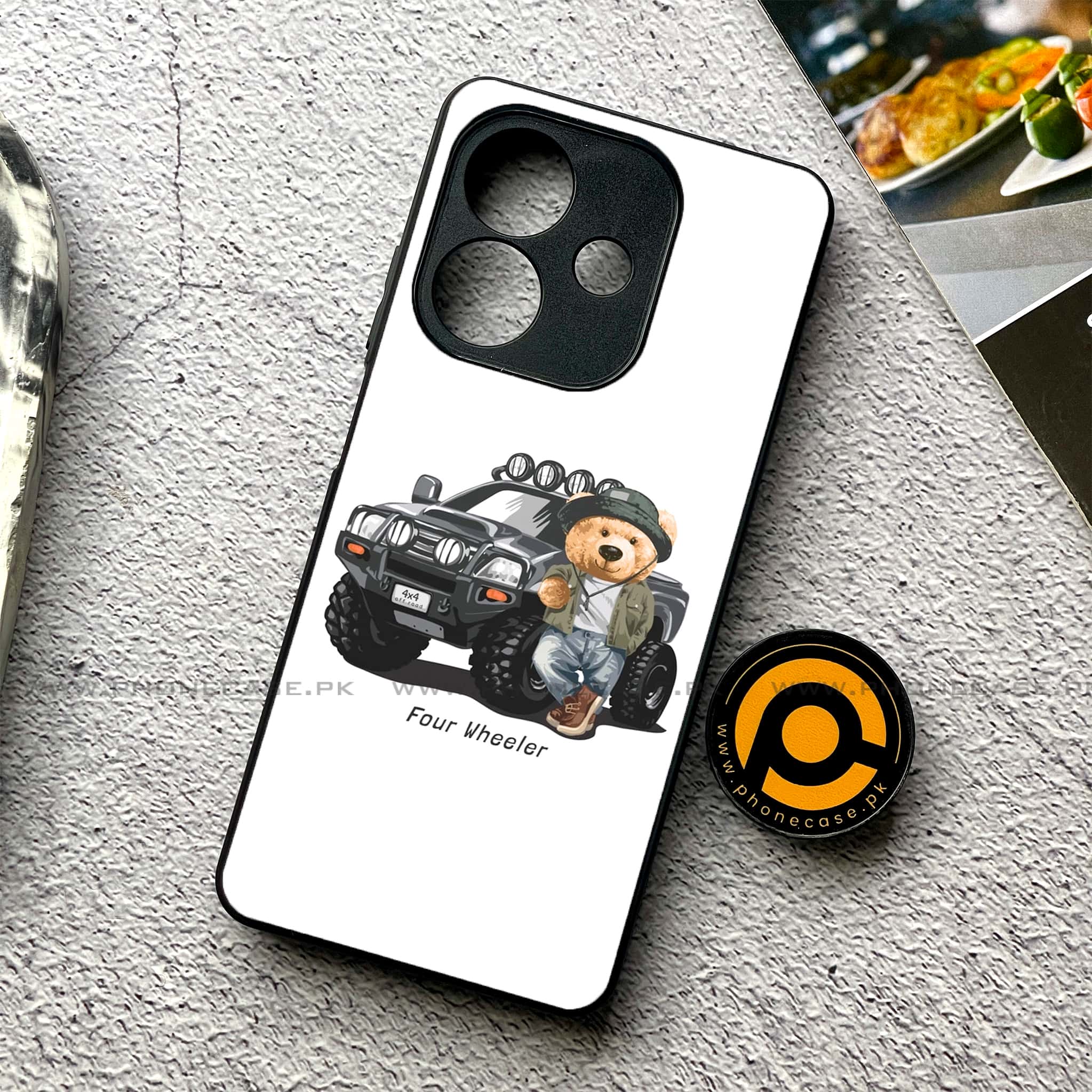 Oppo A5i - Cool Bear Series - Premium Metal Printed soft Bumper shock Proof Case