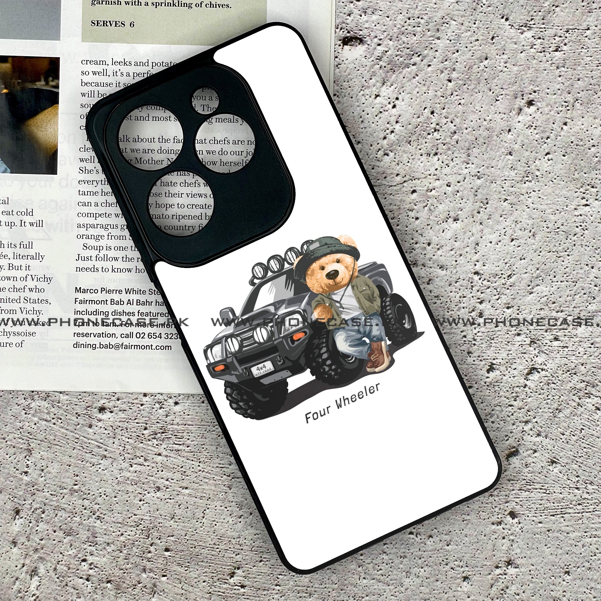 Tecno Spark 20 Pro - Cool Bear Series - Premium Printed Glass soft Bumper shock Proof Case