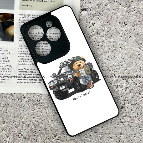 Tecno Spark 20 Pro - Cool Bear Series - Premium Printed Glass soft Bumper shock Proof Case