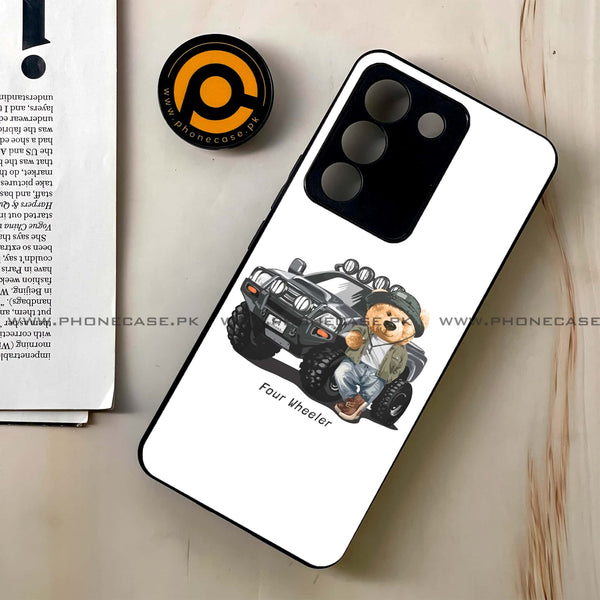 Vivo V29e - Cool Bear Series - Premium Printed Glass soft Bumper shock Proof Case