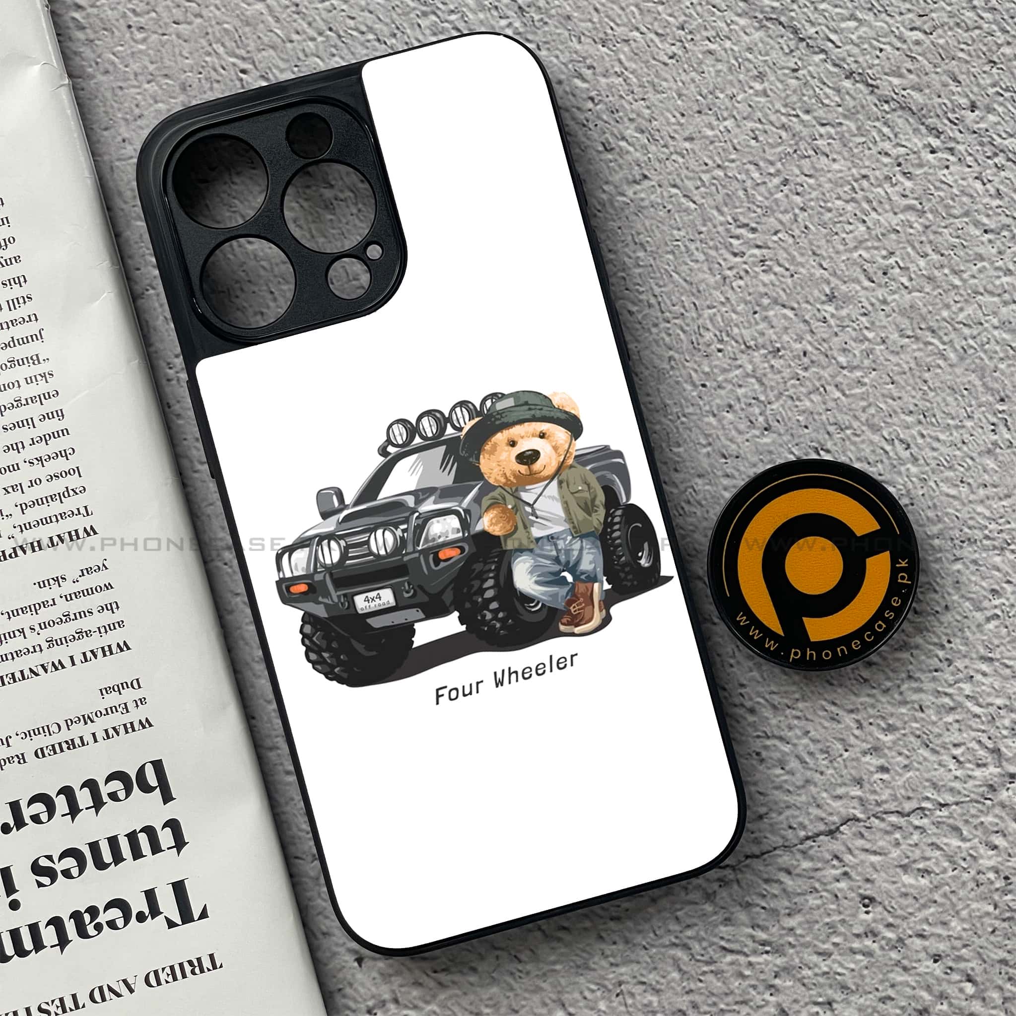 iPhone 15 Pro - Cool Bear Series - Premium Metal Printed soft Bumper shock Proof Case