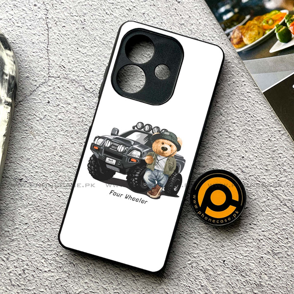 Oppo A3 2024 - Cool Bear Series - Premium Printed Glass soft Bumper shock Proof Case