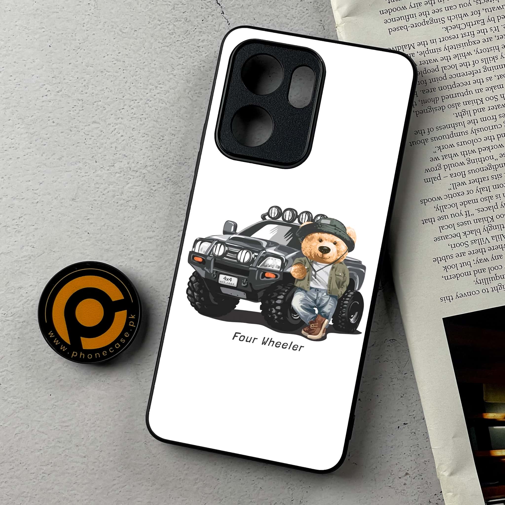 Oppo Reno 14F - Cool Bear Series - Premium Metal Printed Soft Bumper Shockproof Case