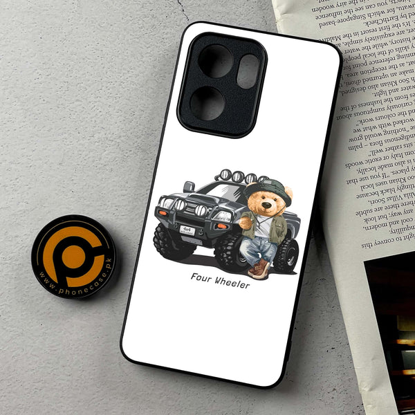 Oppo Reno 14F - Cool Bear Series - Premium Metal Printed Soft Bumper Shockproof Case