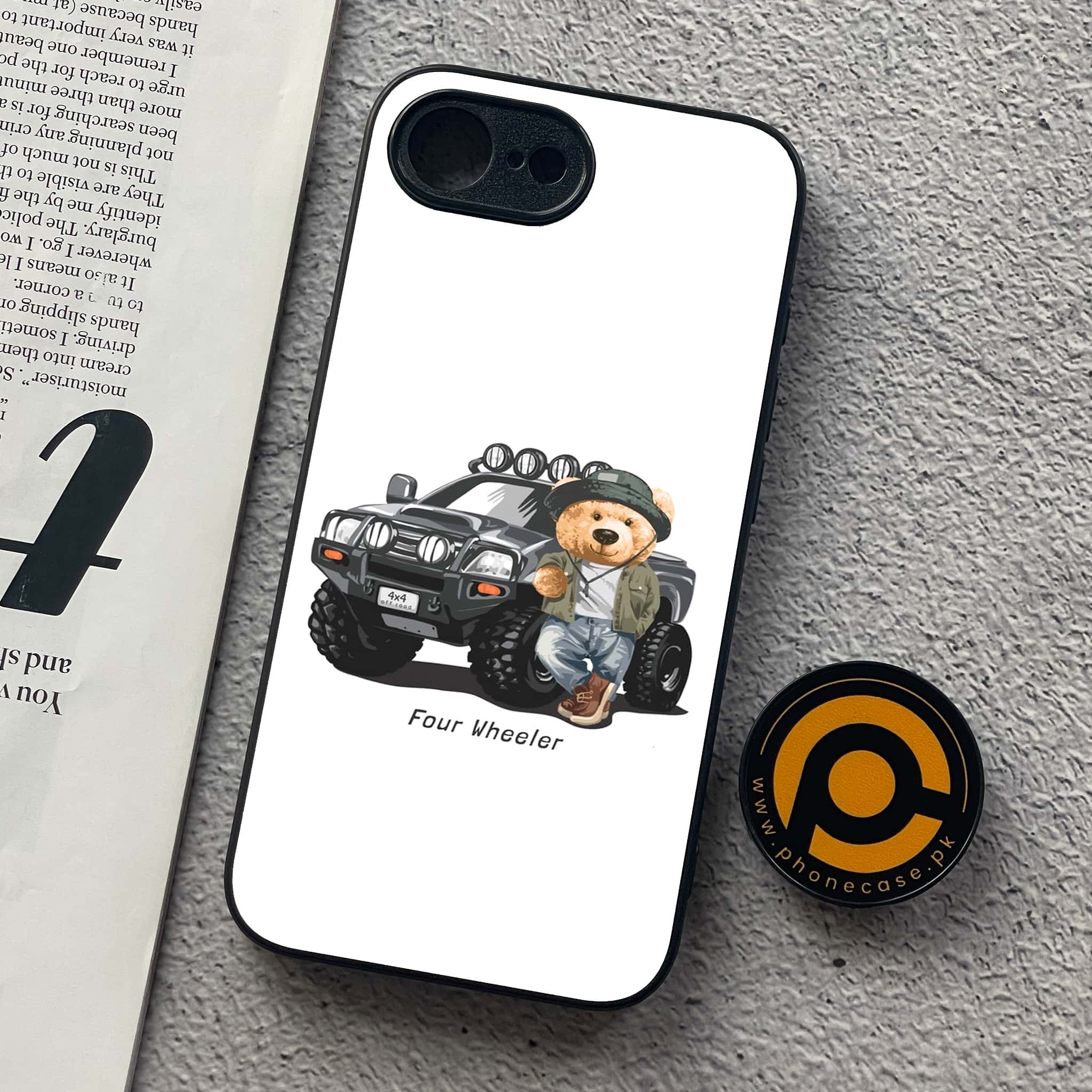 iPhone 16e - Cool Bear Series - Premium Metal  Printed soft Bumper shock Proof Case