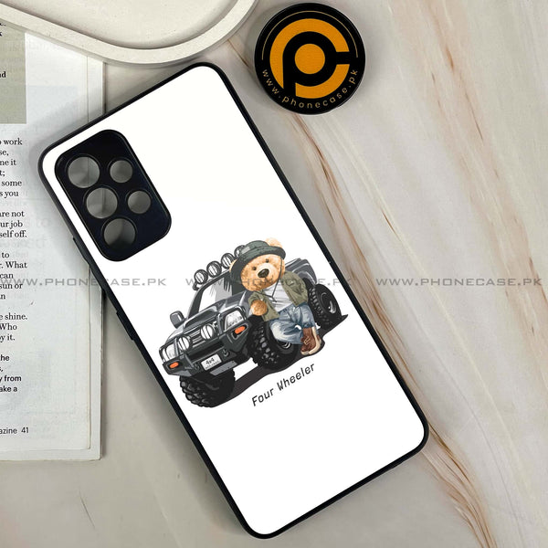 Galaxy A32 - Cool Bear Series - Premium Printed Glass soft Bumper shock Proof Case