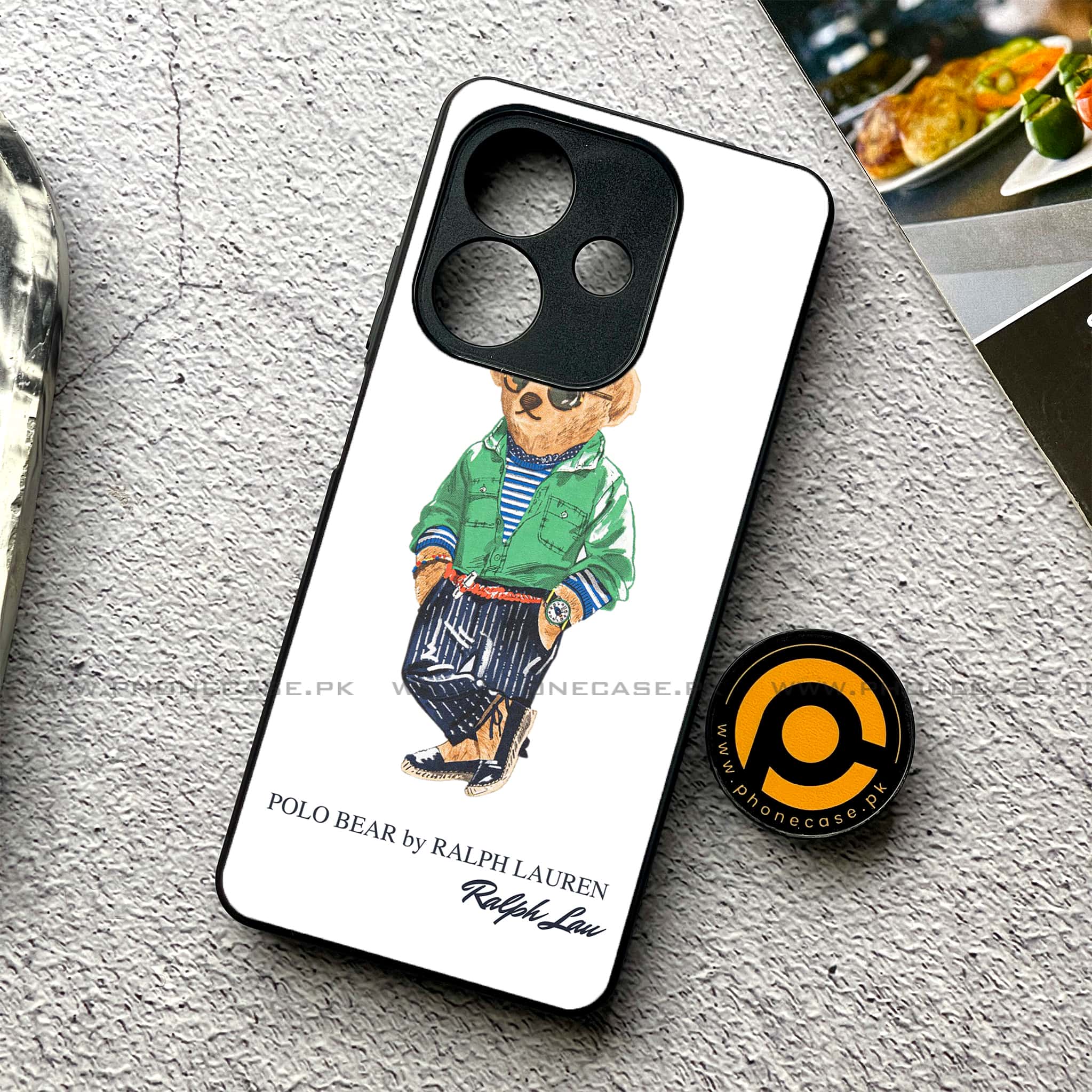 Oppo A5i - Cool Bear Series - Premium Metal Printed soft Bumper shock Proof Case