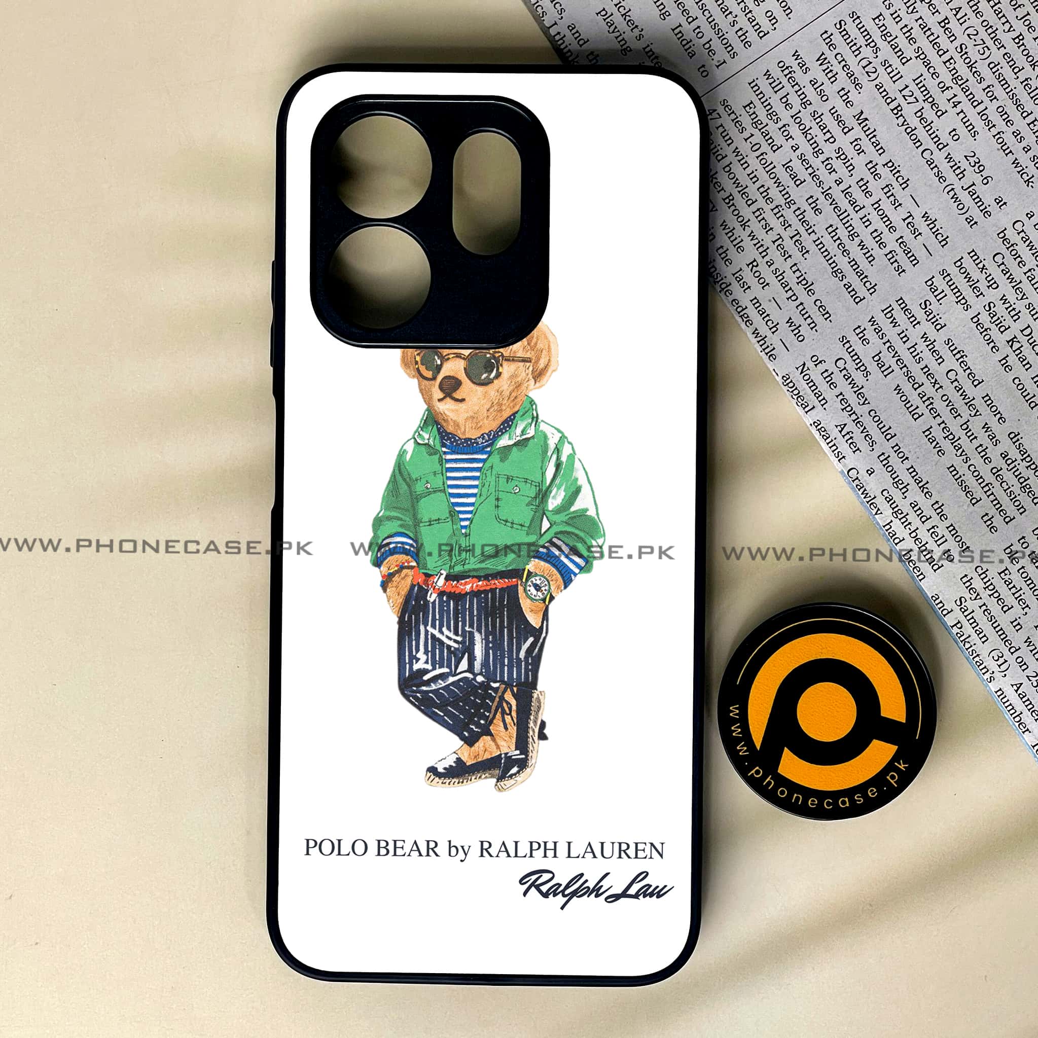 Infinix Smart 9 HD - Cool Bear Series - Premium Metal Printed soft Bumper shock Proof Case