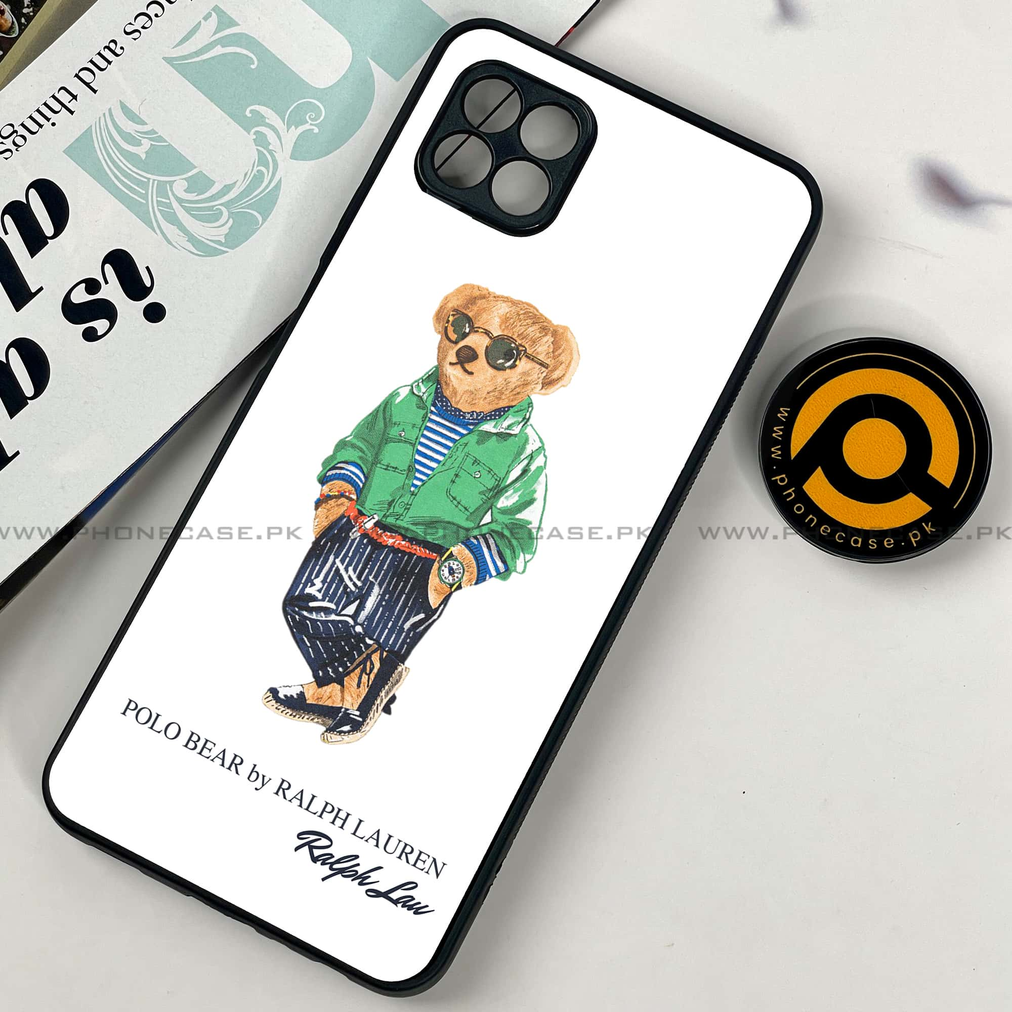 Samsung Galaxy A22 - Cool Bear Series - Premium Printed Metal soft Bumper shock Proof Case