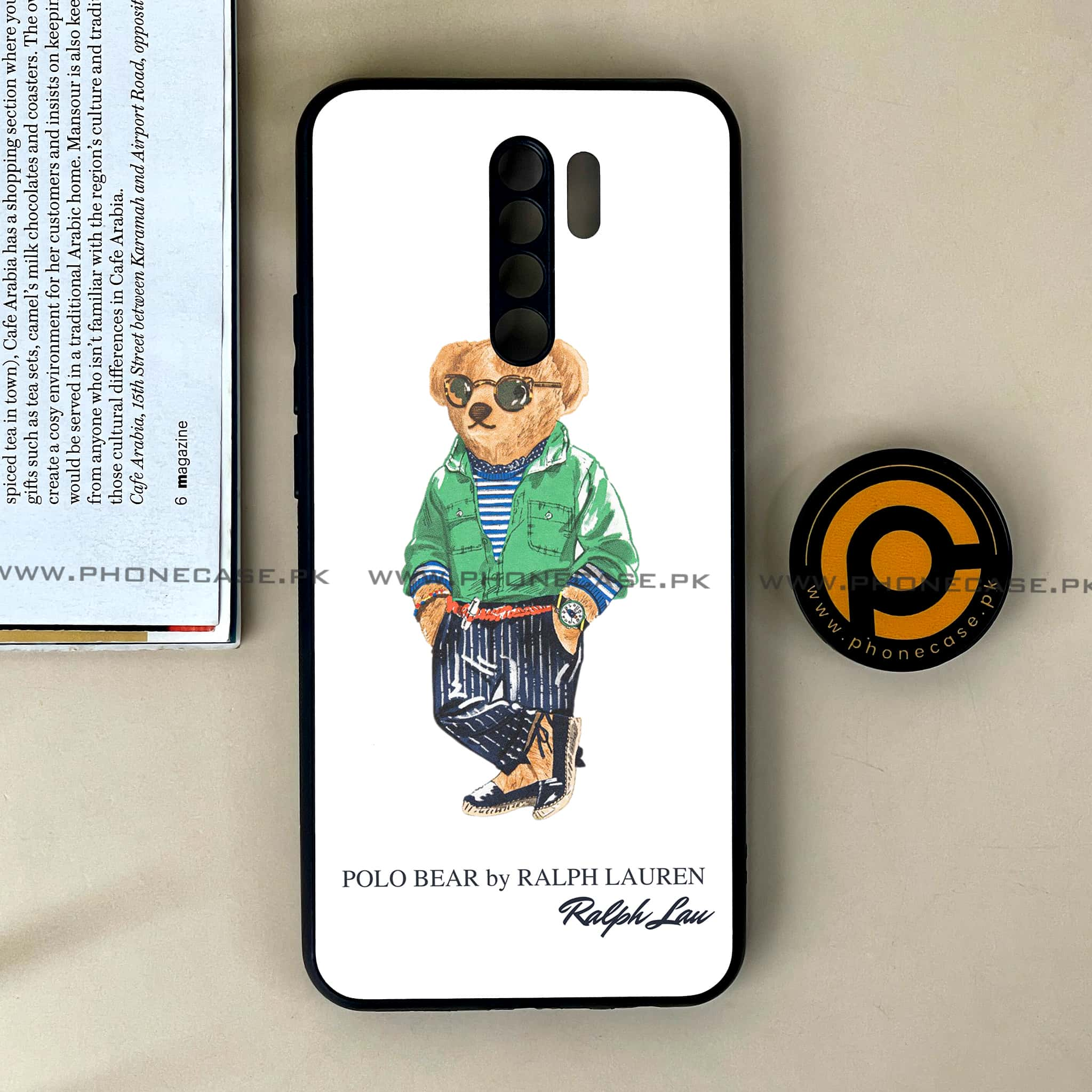 Xiaomi Redmi 9 - Cool Bear Series - Premium Printed Glass soft Bumper shock Proof Case