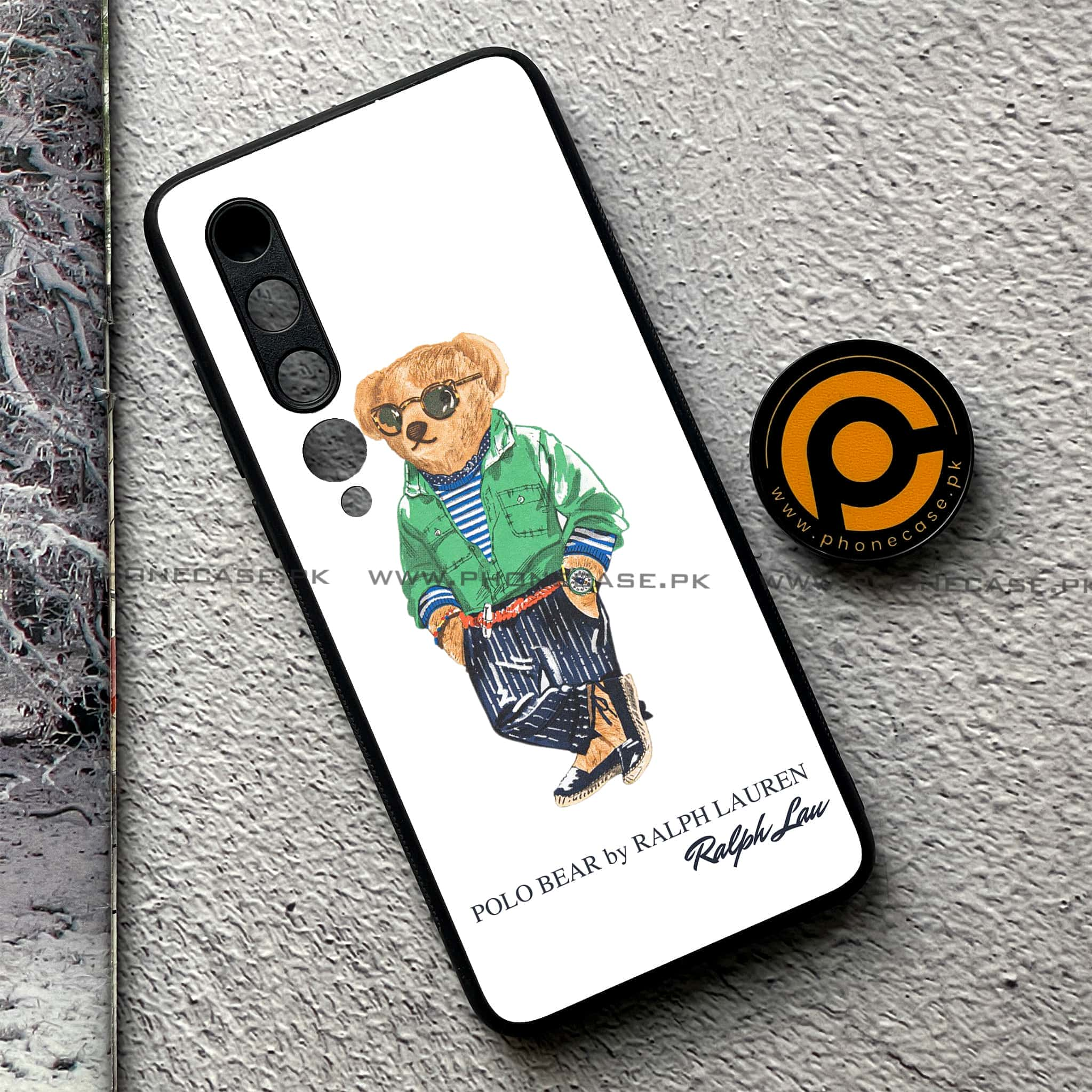 Xiaomi Mi 10 - Cool Bear Series - Premium Printed Glass soft Bumper shock Proof Case