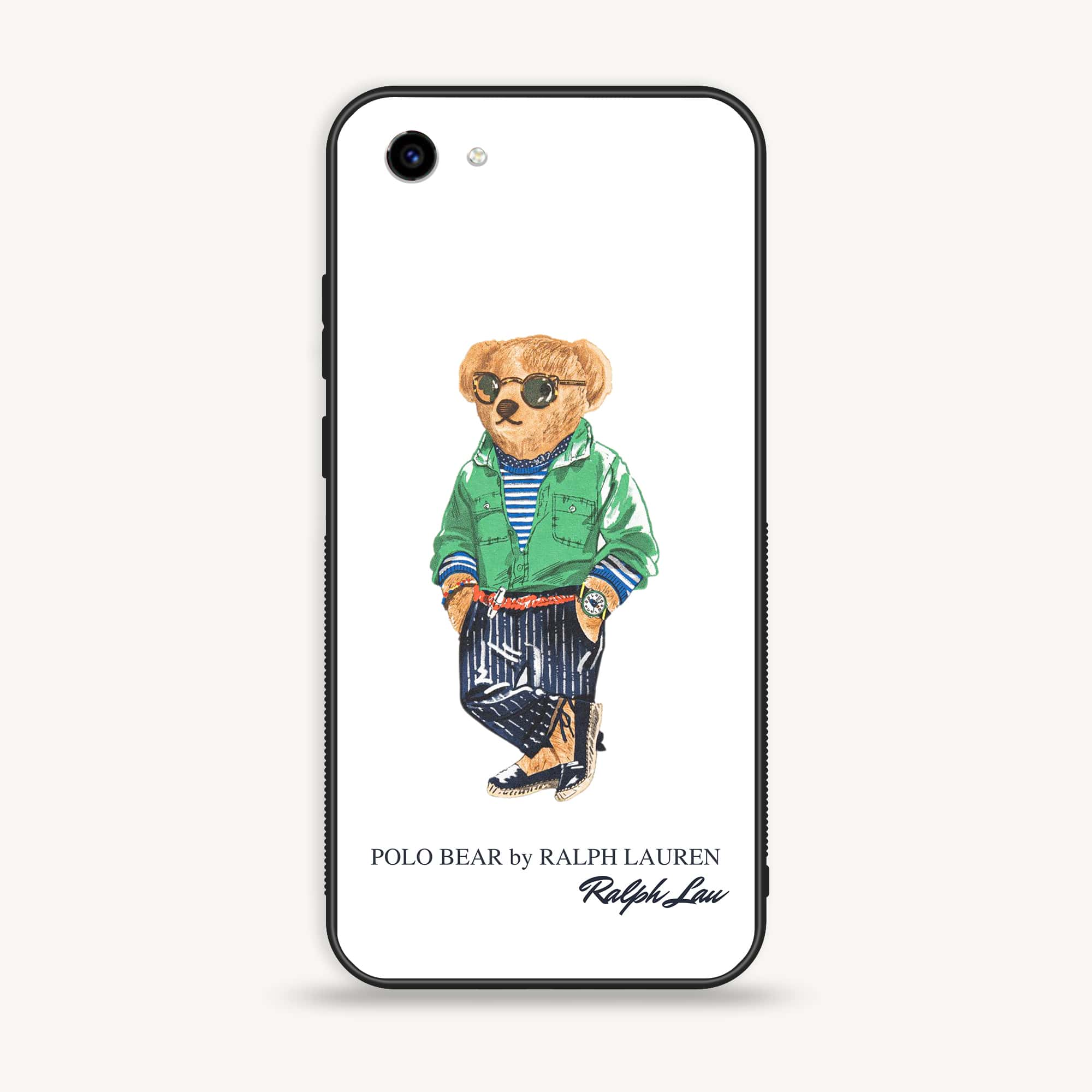 Vivo Y83 - Cool Bear Series - Premium Printed Glass soft Bumper shock Proof Case