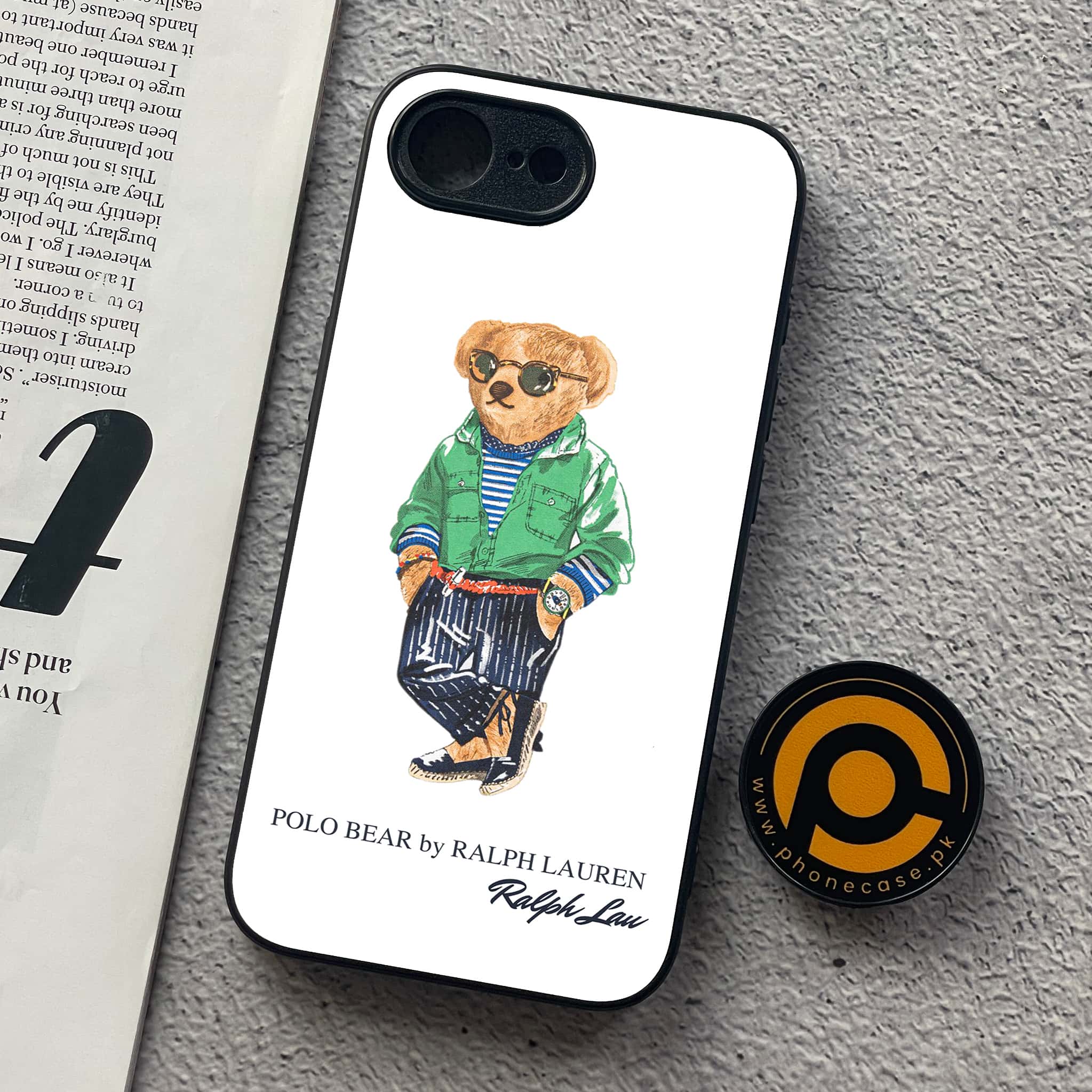 iPhone 16e - Cool Bear Series - Premium Metal  Printed soft Bumper shock Proof Case