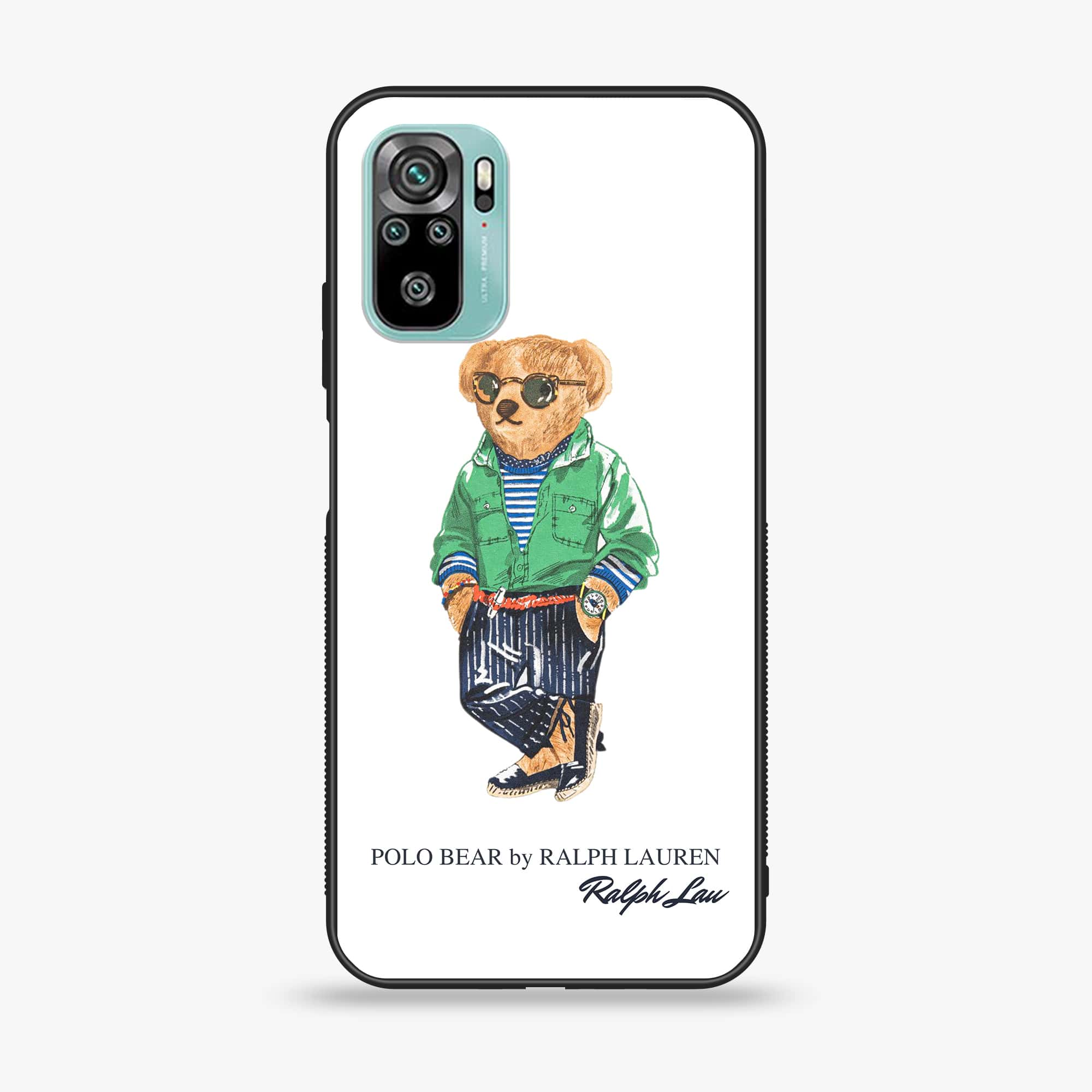 Xiaomi Redmi Note 10 - Cool Bear Series - Premium Printed Glass soft Bumper shock Proof Case