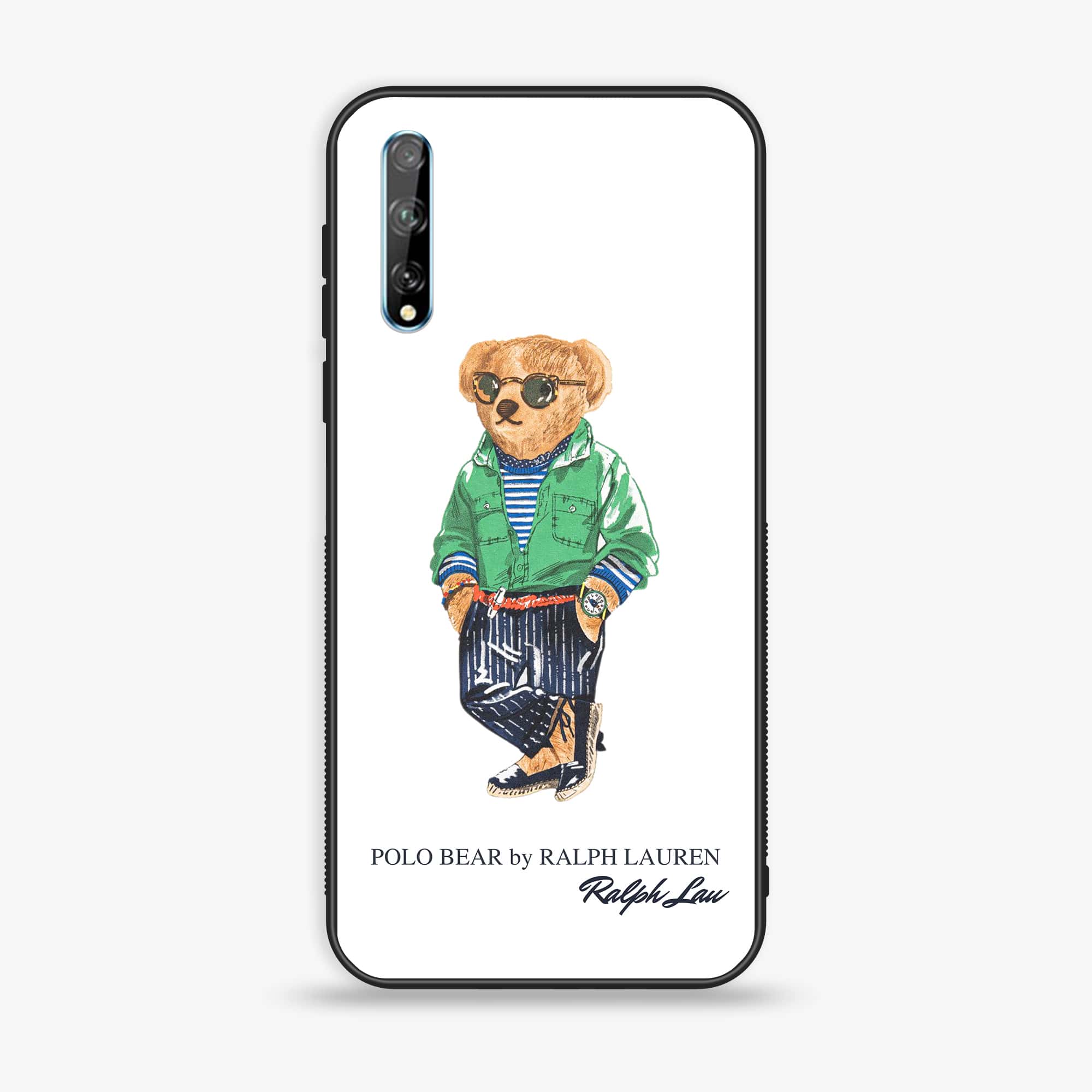 Huawei Y8p - Cool Bear Series - Premium Printed Glass soft Bumper shock Proof Case