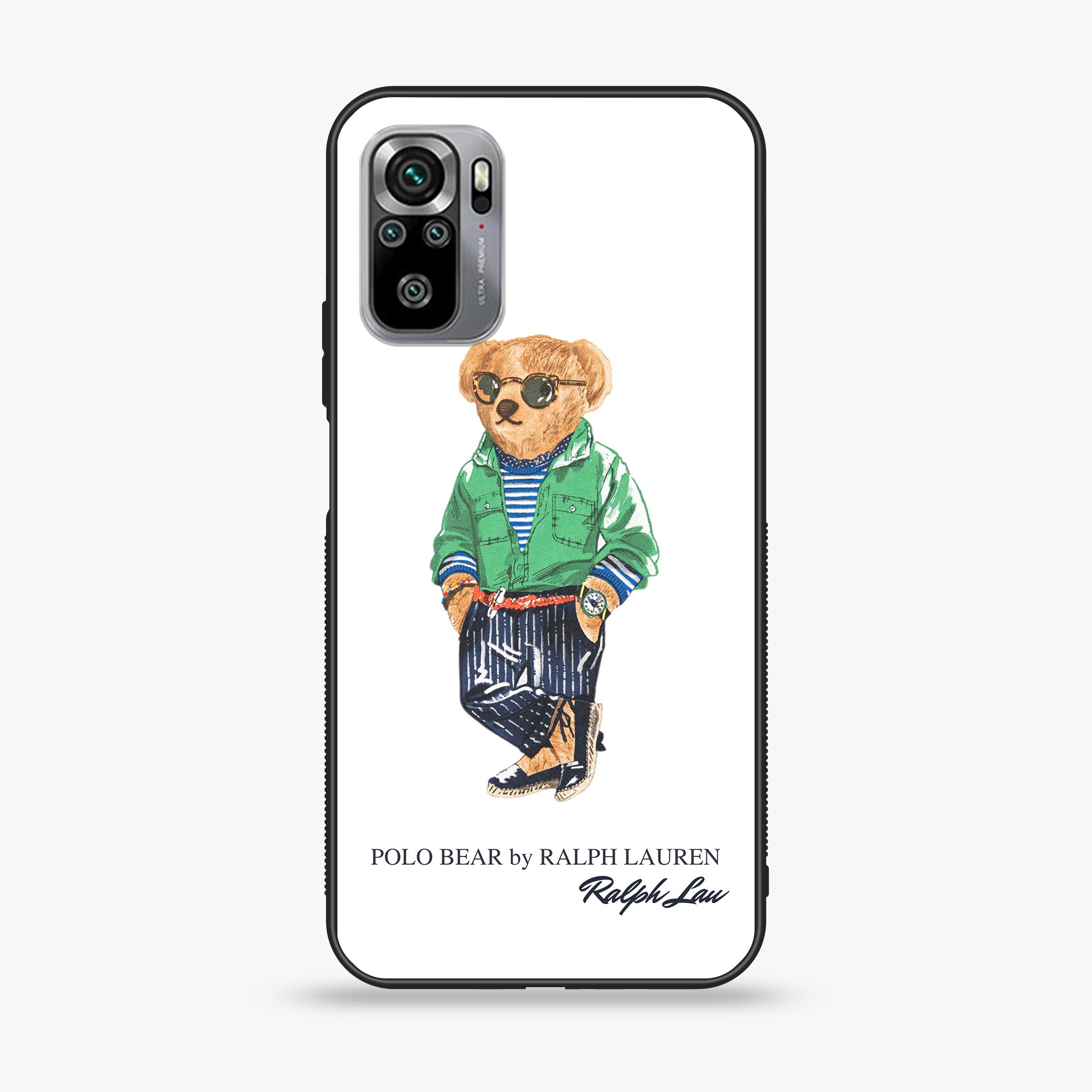 Xiaomi Redmi Note 10S- Cool Bear Series - Premium Printed Glass soft Bumper shock Proof Case