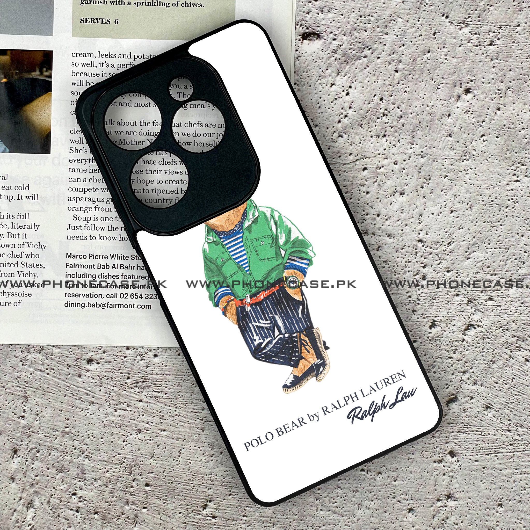 Tecno Spark 20 Pro - Cool Bear Series - Premium Printed Glass soft Bumper shock Proof Case