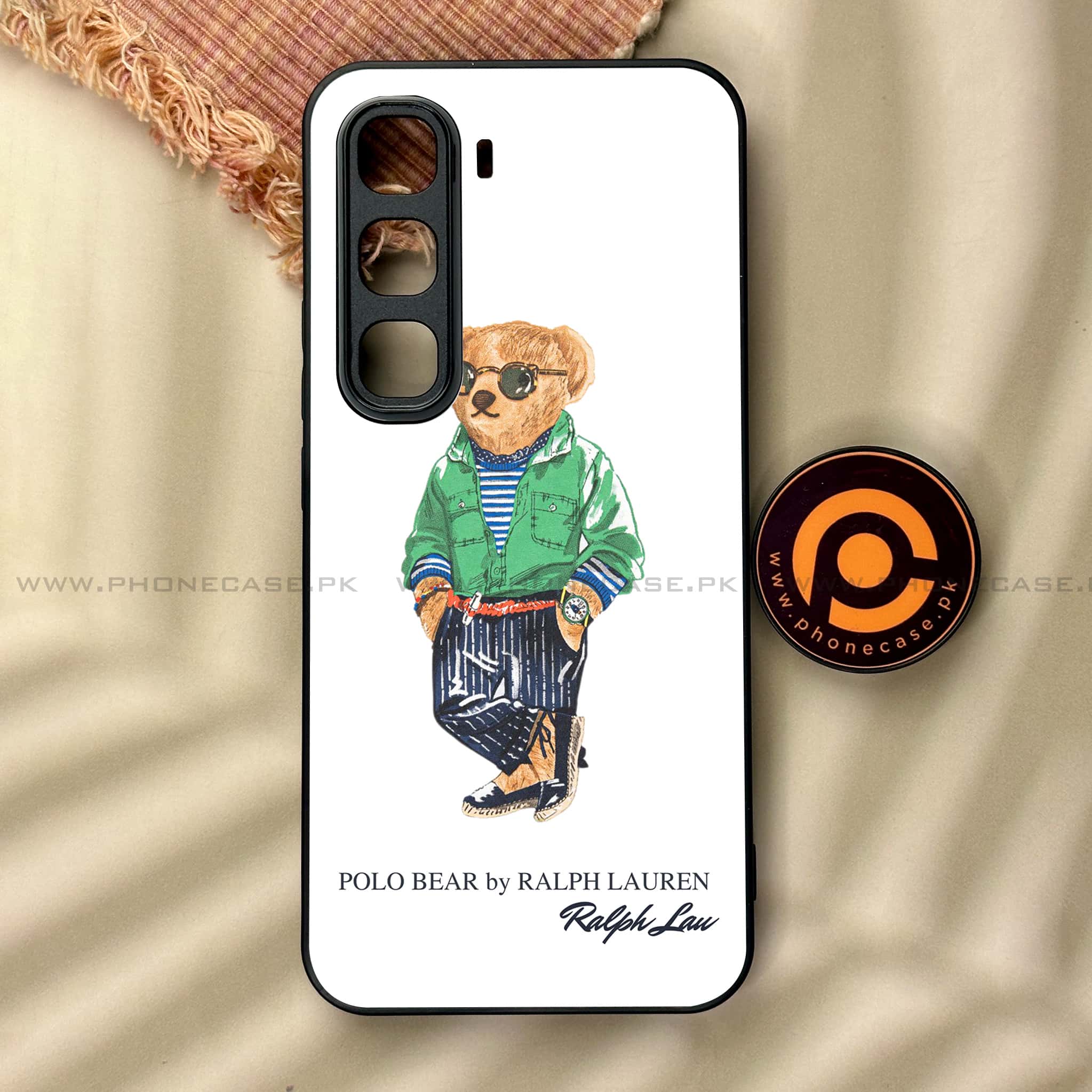Infinix Hot 60 Pro - Cool Bear Series - Premium Metal Printed soft Bumper shock Proof Case