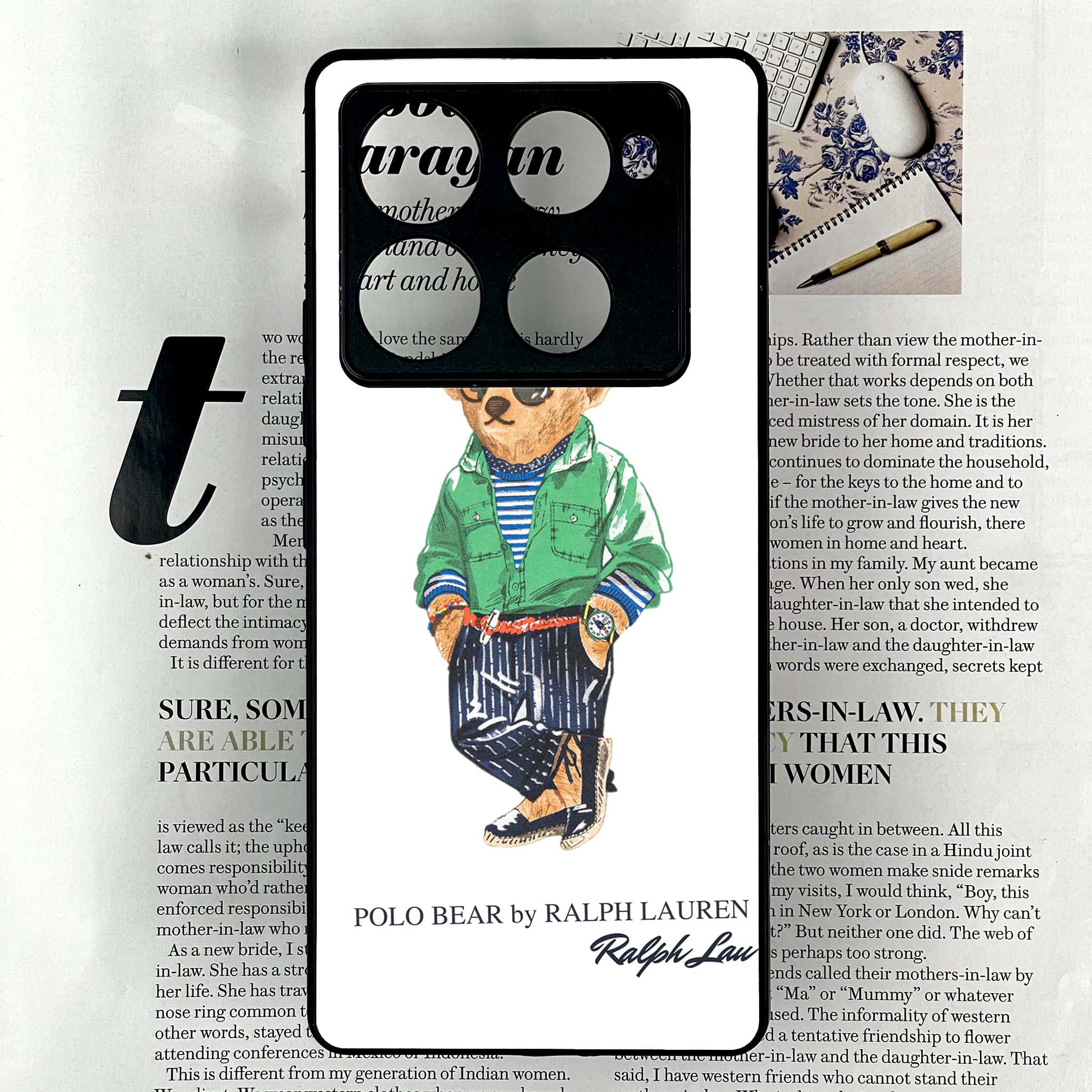 Infinix Note 40 Pro 4G - Cool Bear Series - Premium Printed Glass soft Bumper shock Proof Case