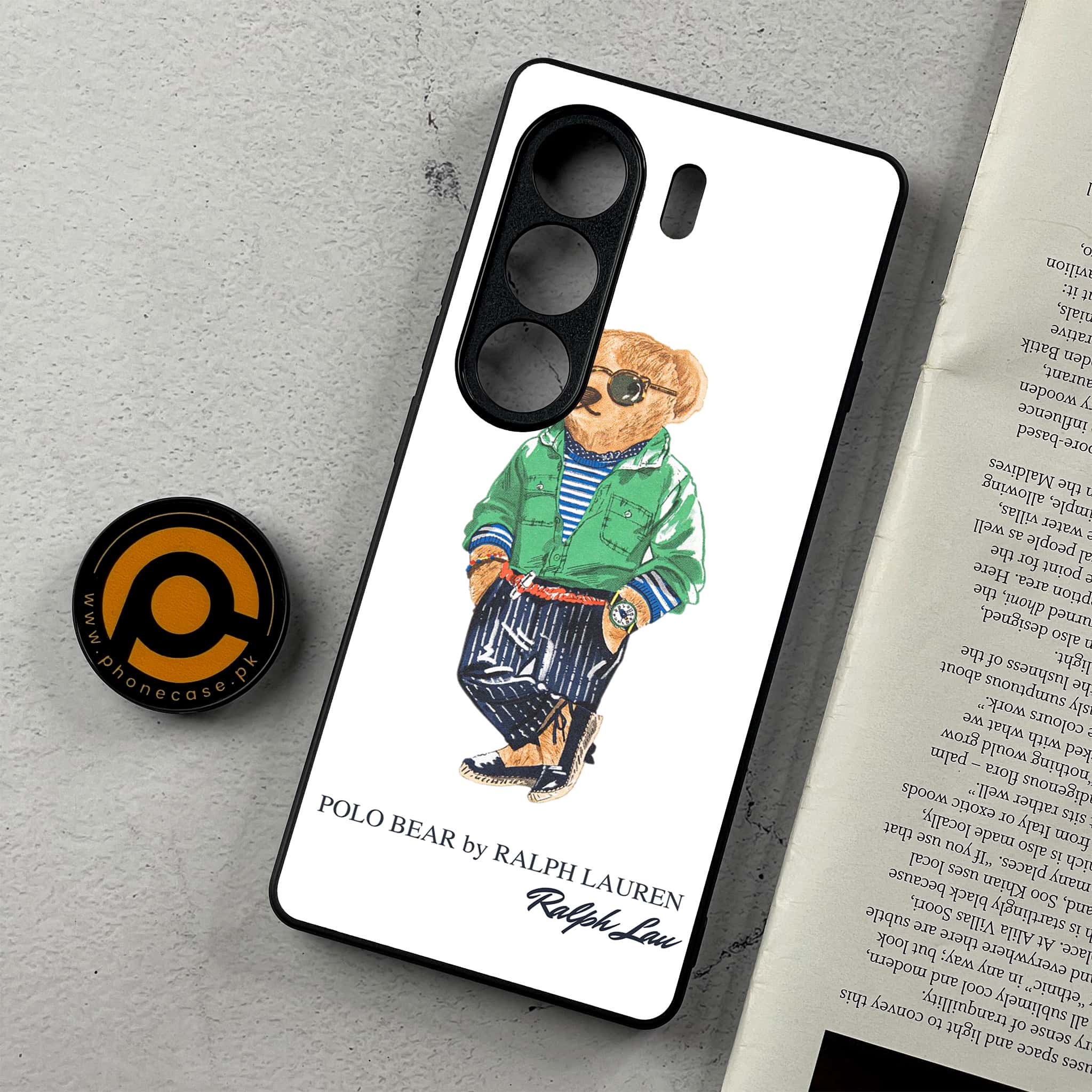 Tecno Camon 40 - Cool Bear Series - Premium Metal Printed Soft Bumper Shockproof Case