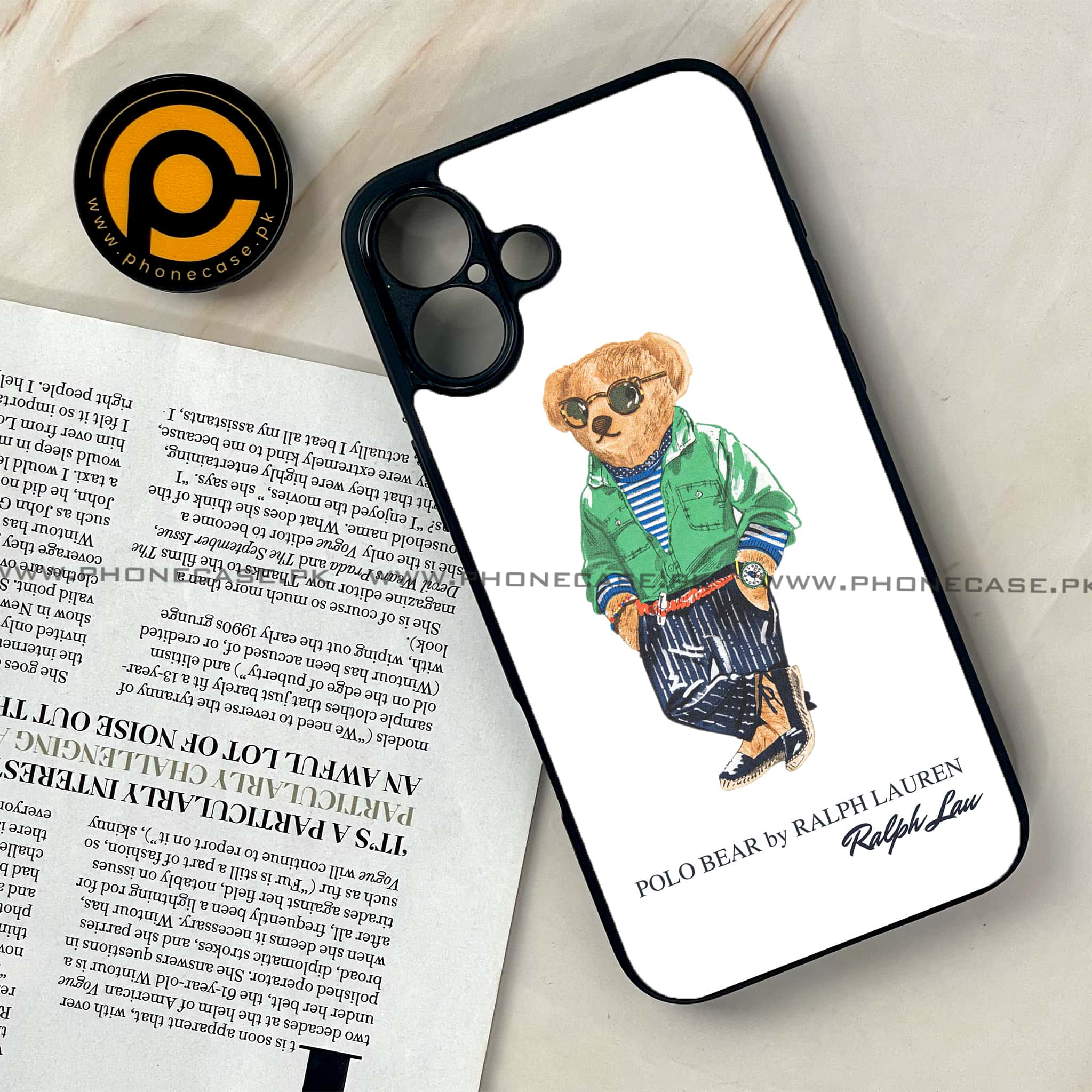 iPhone 16 Plus - Cool Bear Series - Premium Printed Glass soft Bumper shock Proof Case