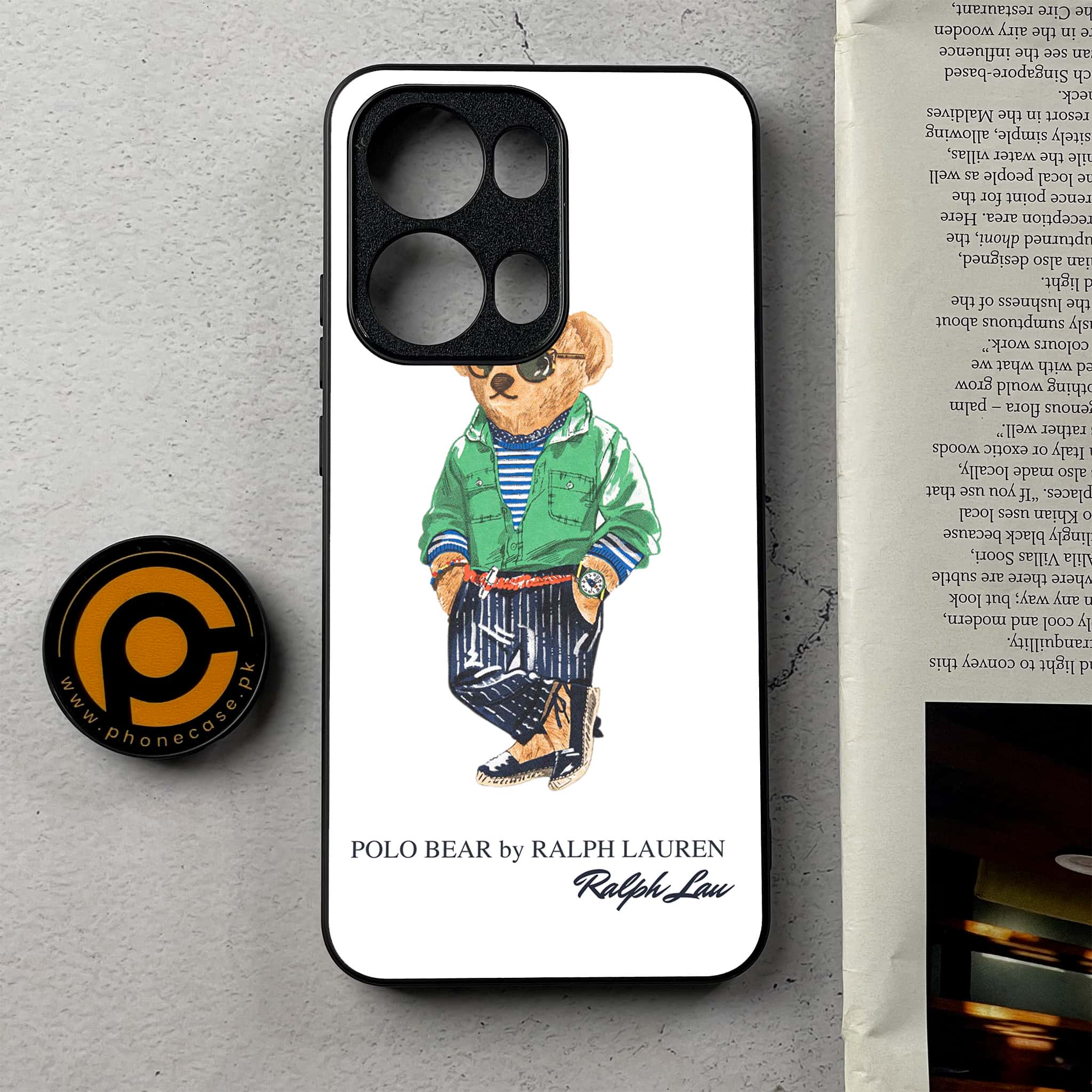 Oppo Reno 13 Pro - Cool Bear Series - Premium Metal Printed Soft Bumper Shockproof Case