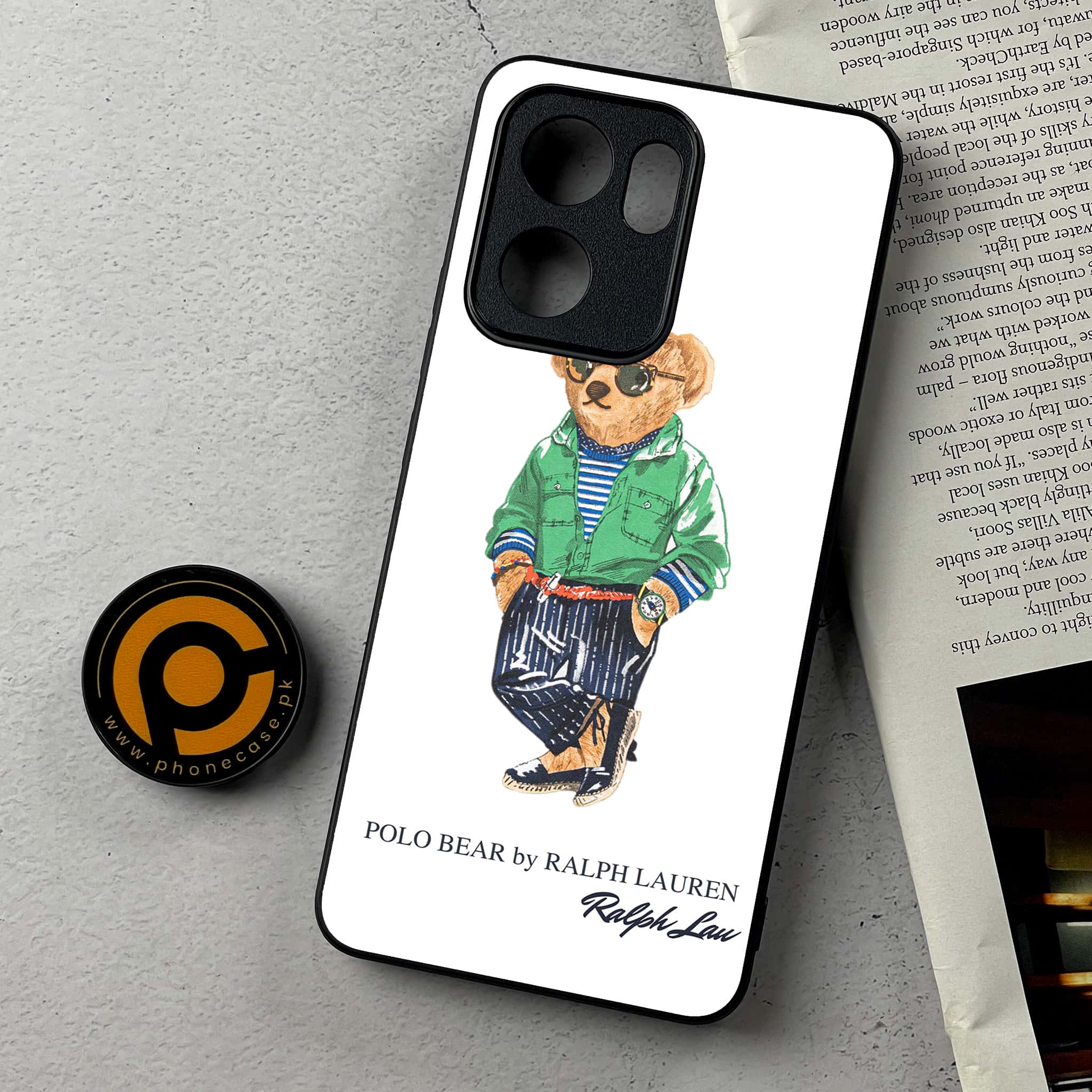 Oppo Reno 14F - Cool Bear Series - Premium Metal Printed Soft Bumper Shockproof Case