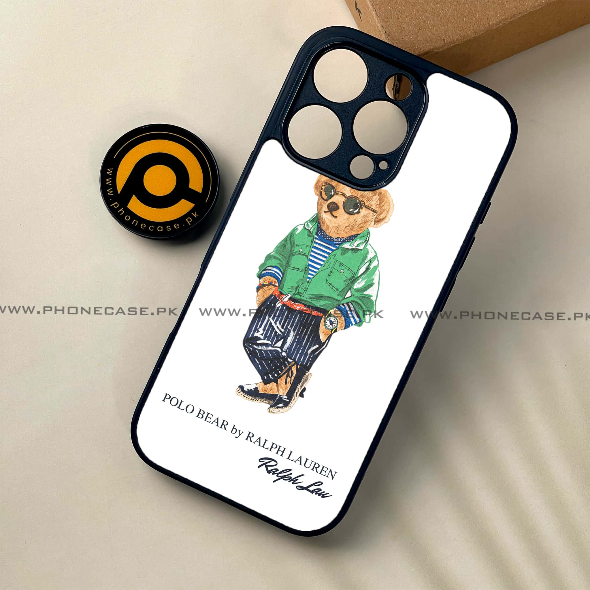 iPhone 16 Pro - Cool Bear Series - Premium Printed Glass soft Bumper shock Proof Case