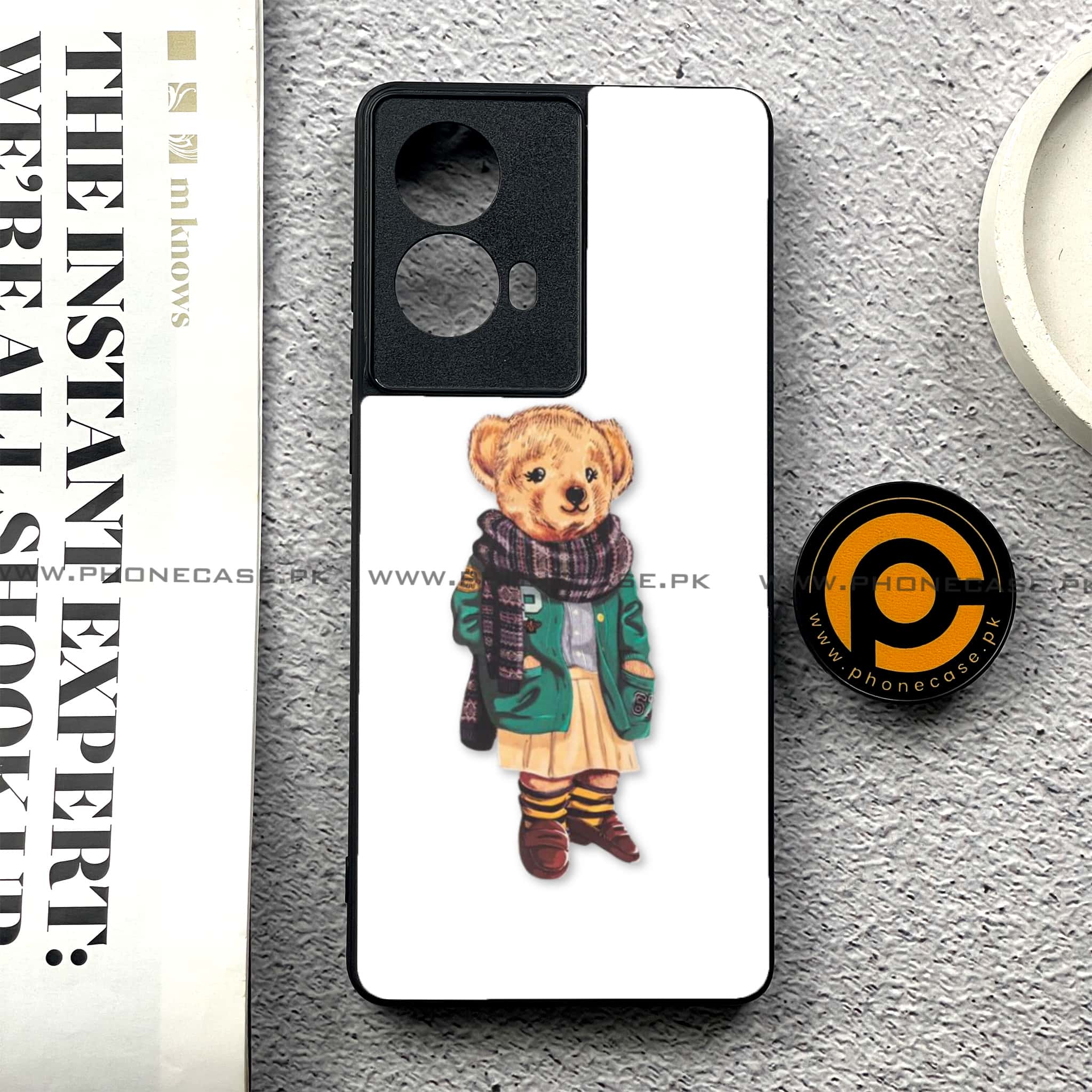 Moto G85 - Cool Bear Series - Premium Printed Glass soft Bumper shock Proof Case