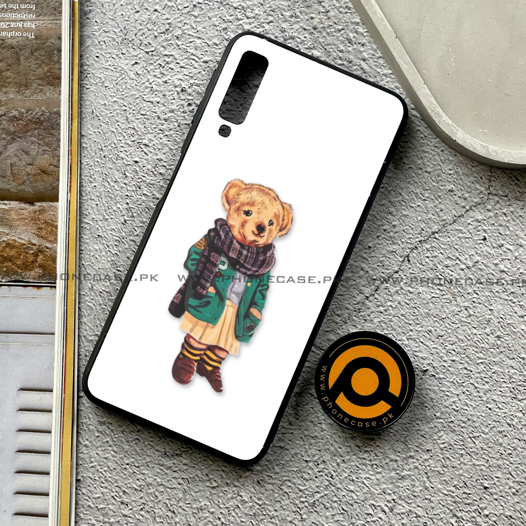 Galaxy A7 2018 - Cool Bear Series - Premium Printed Metal soft Bumper shock Proof Case