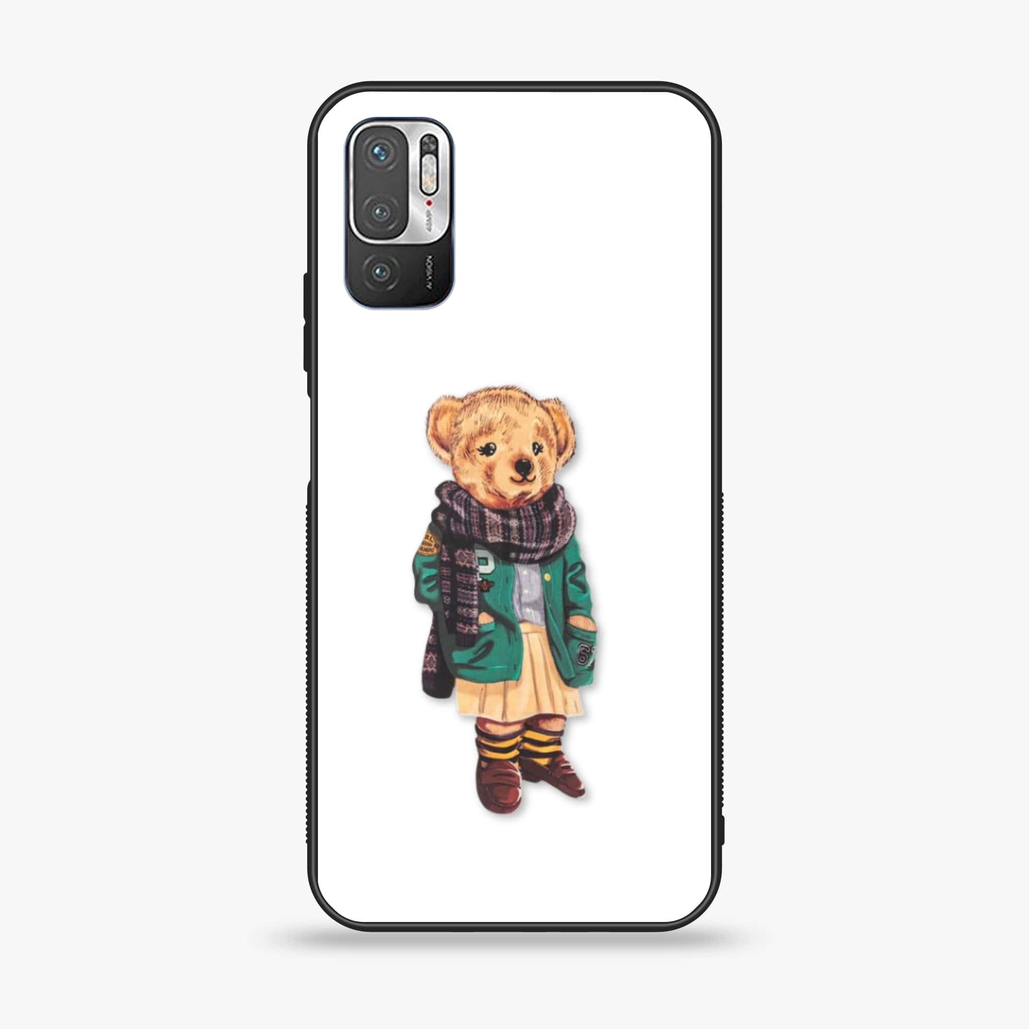 Xiaomi Redmi Note 10 5G - Cool Bear Series - Premium Printed Glass soft Bumper shock Proof Case