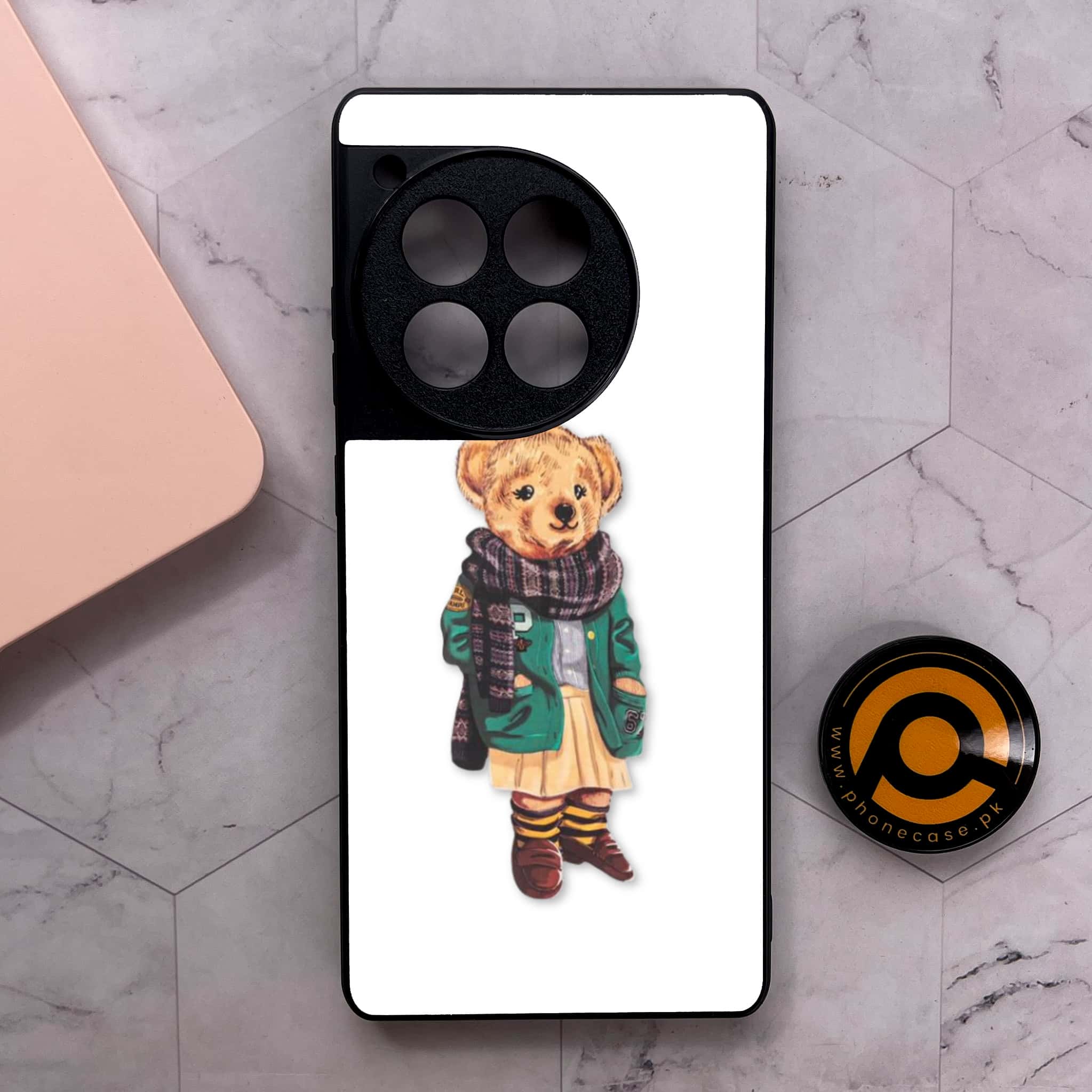 OnePlus 12R - Cool Bear Series - Premium Metal Printed soft Bumper shock Proof Case