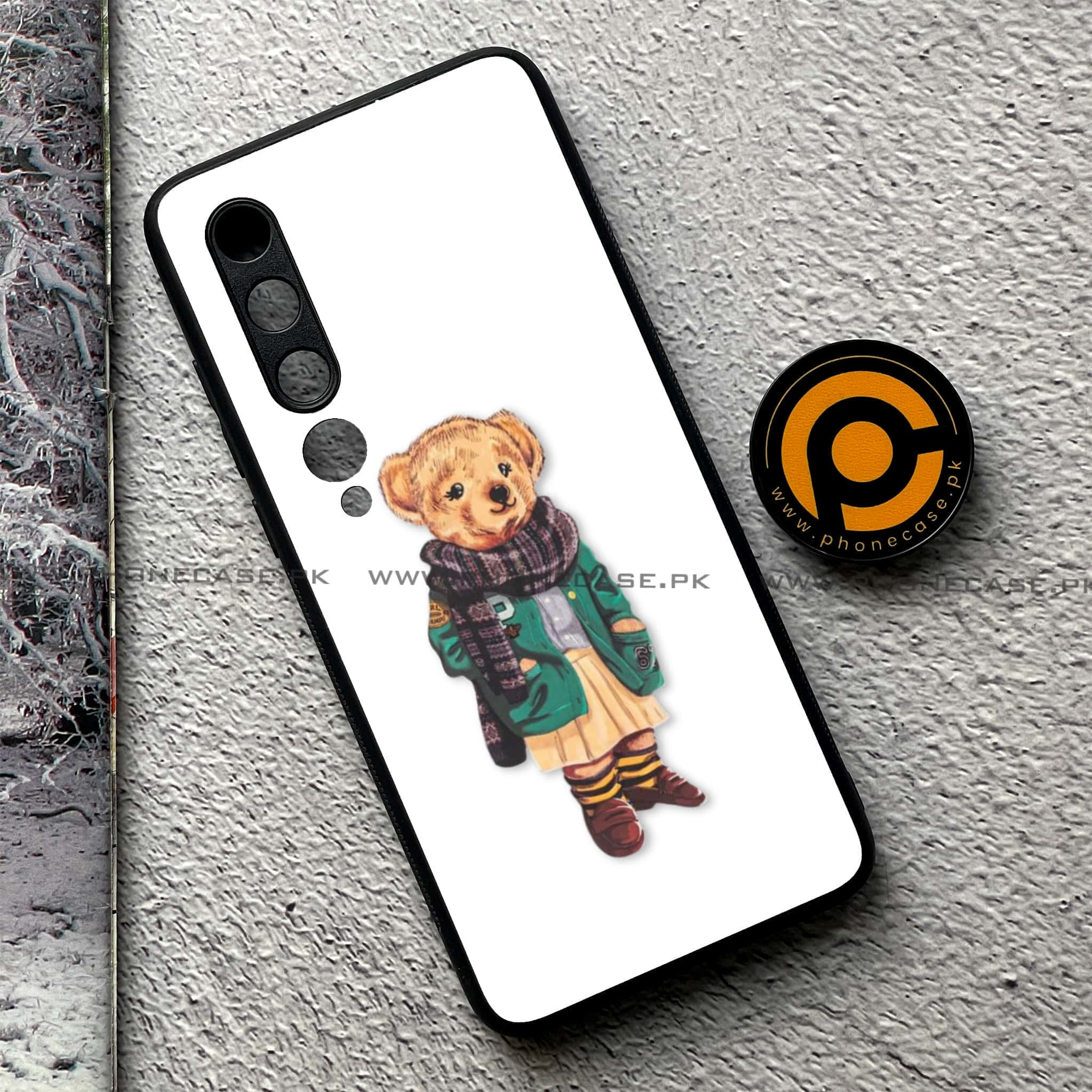 Xiaomi Mi 10 - Cool Bear Series - Premium Printed Glass soft Bumper shock Proof Case