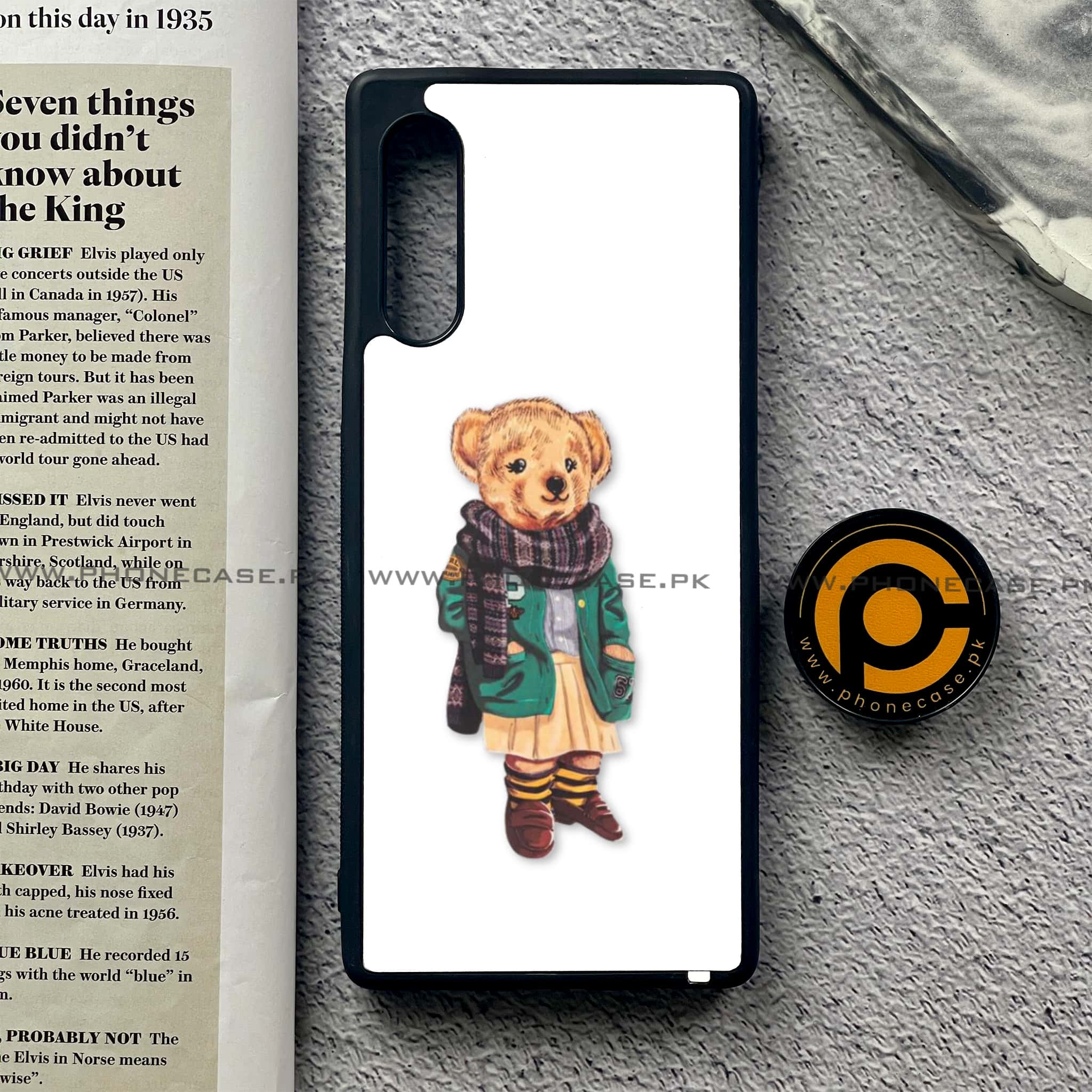 LG G9 - Cool Bear Series - Premium Metal Printed soft Bumper shock Proof Case