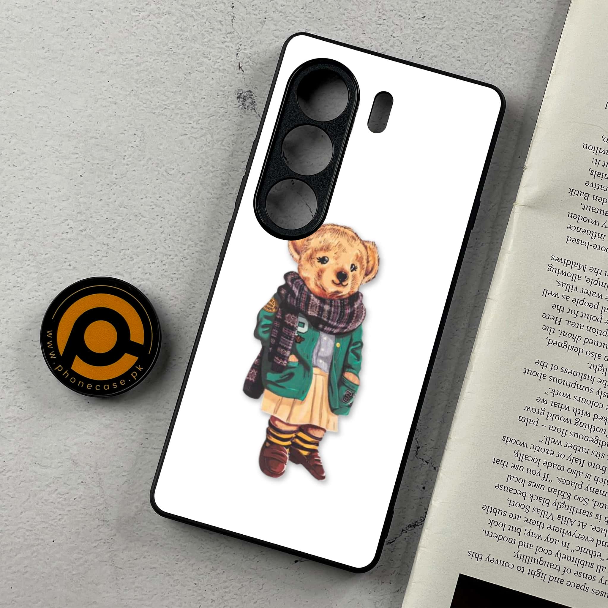 Tecno Camon 40 - Cool Bear Series - Premium Metal Printed Soft Bumper Shockproof Case