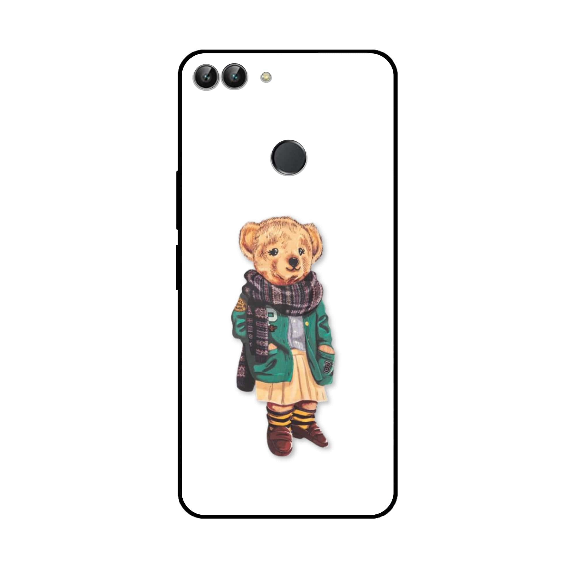 Huawei P Smart - Cool Bear Series - Premium Printed Glass soft Bumper shock Proof Case