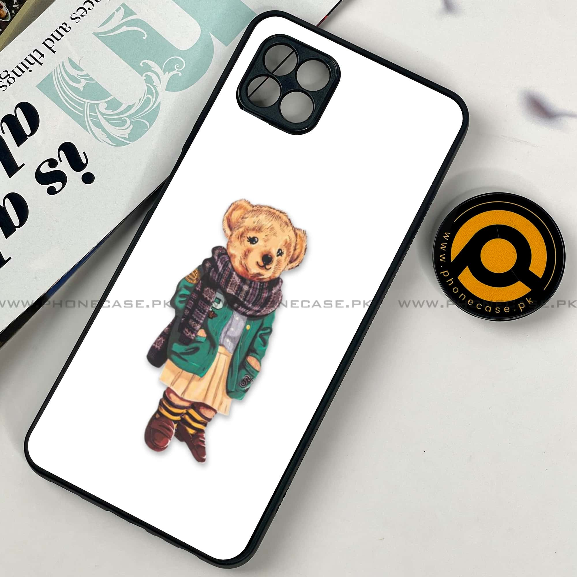 Samsung Galaxy A22 - Cool Bear Series - Premium Printed Metal soft Bumper shock Proof Case