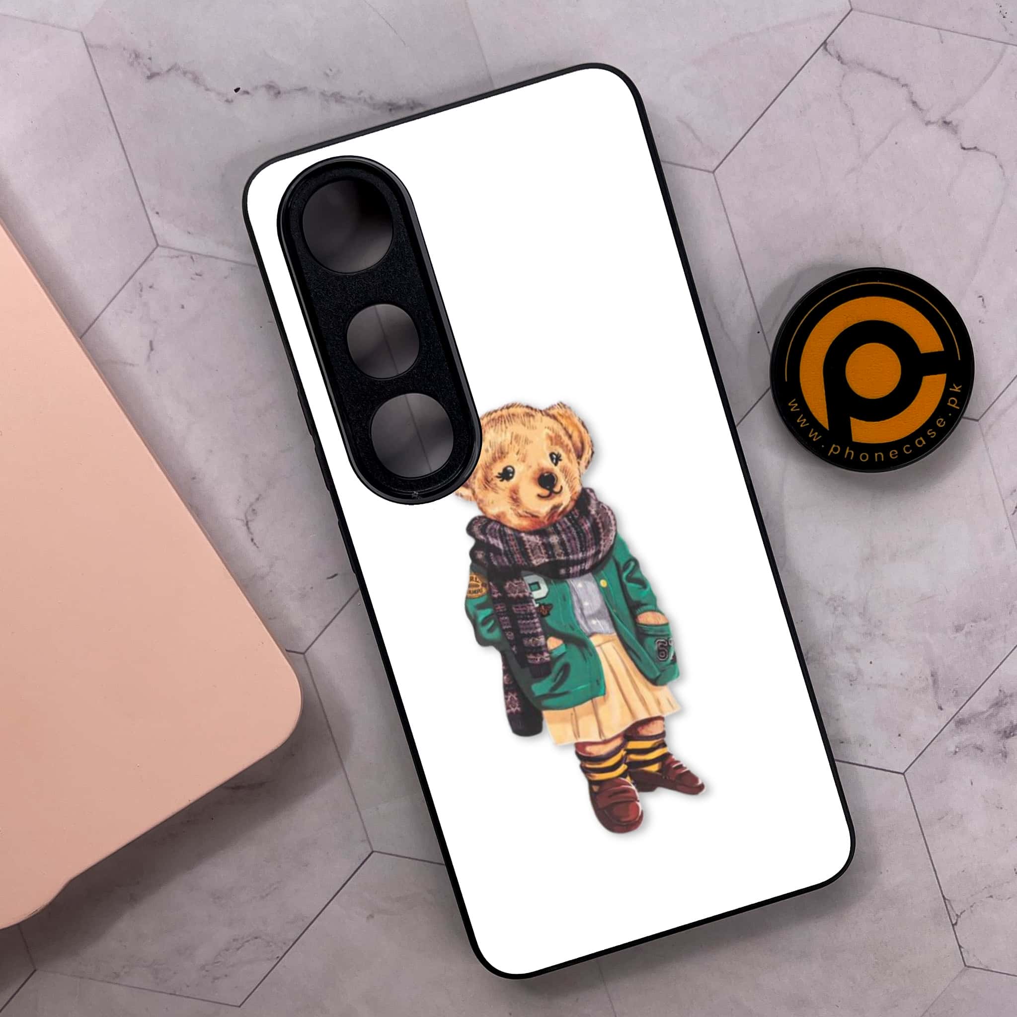 Vivo V50 Lite - Cool Bear Series - Premium Metal Printed soft Bumper shock Proof Case