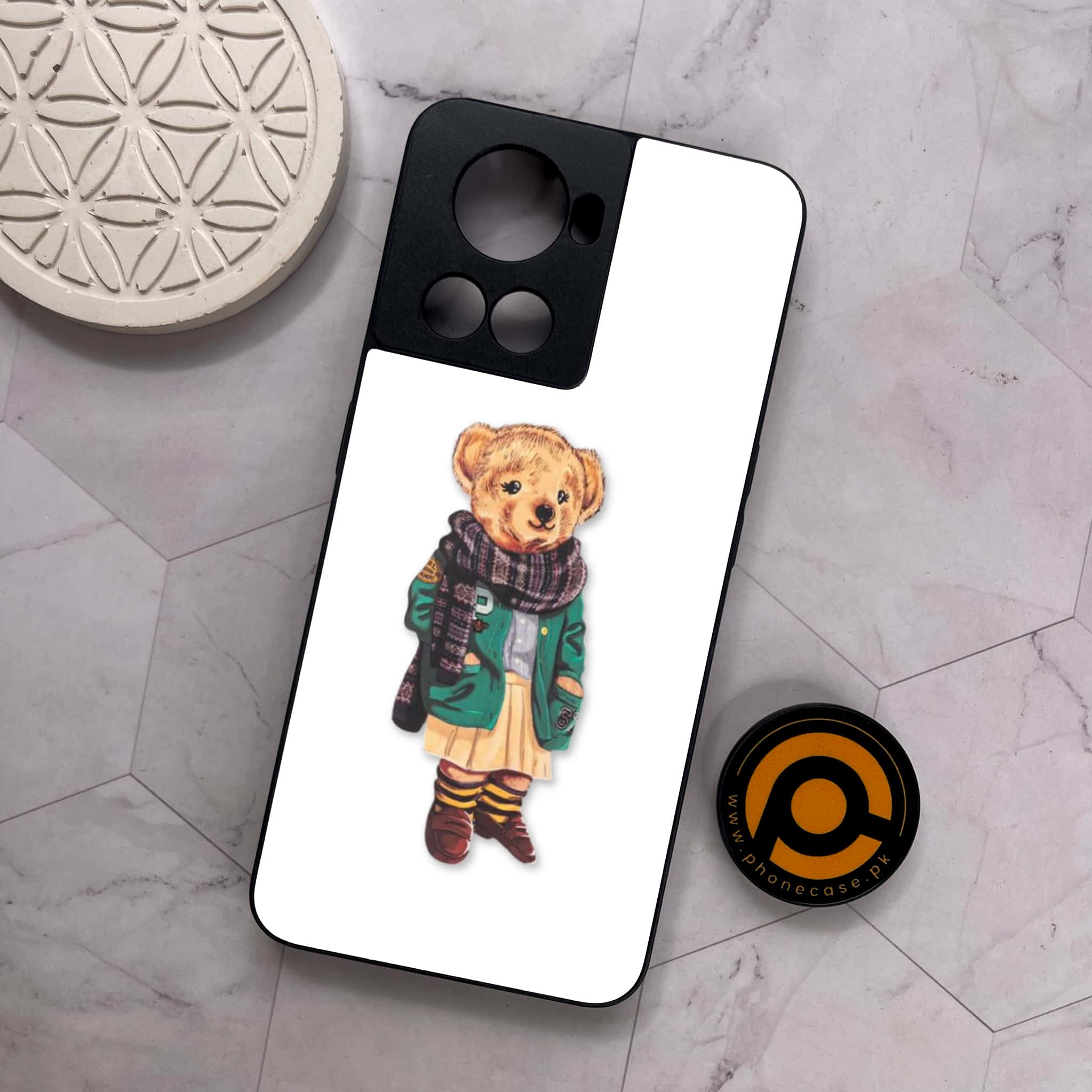 OnePlus 10R -  Cool Bear Series -  Premium Metal Printed soft Bumper shock Proof Case