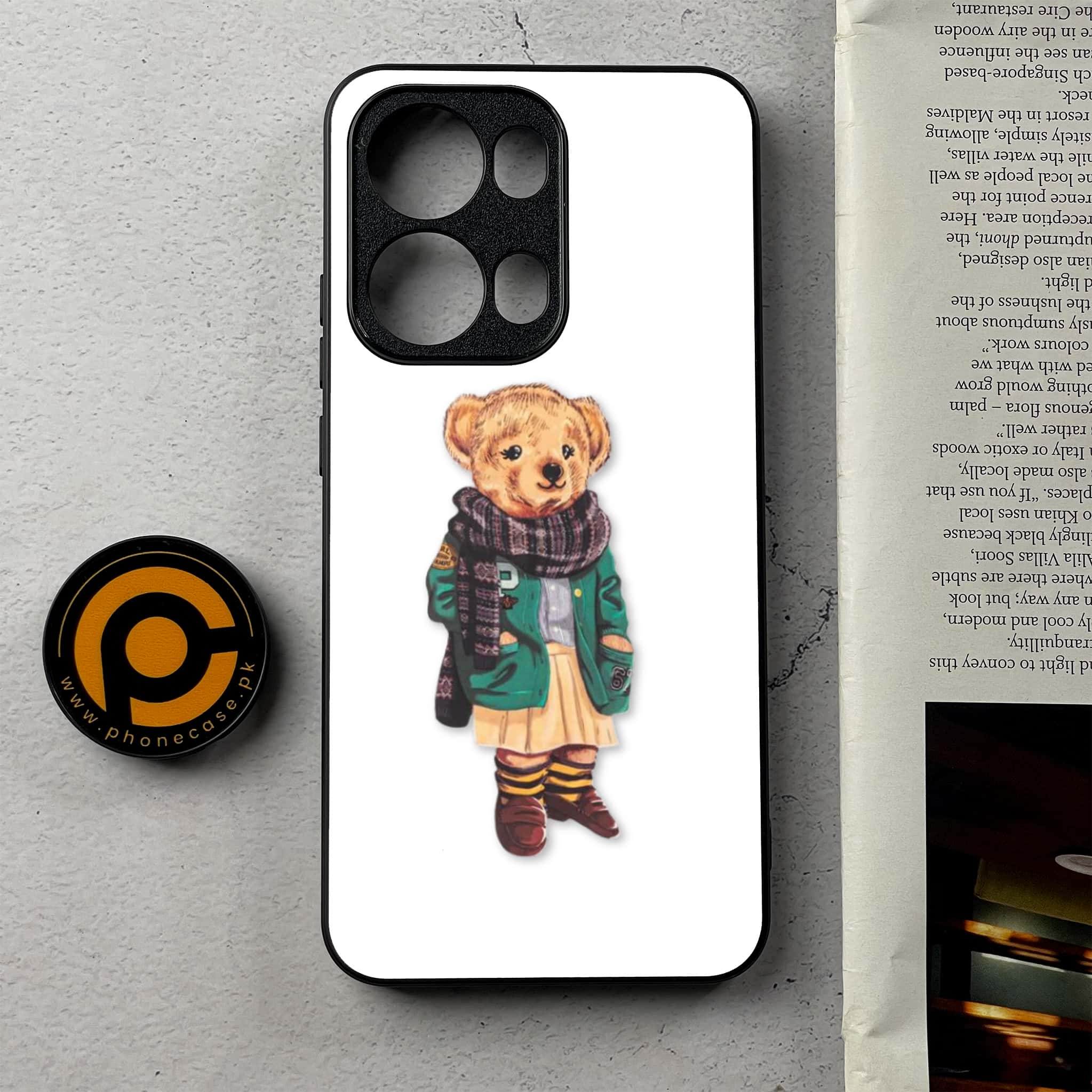 Oppo Reno 13 Pro - Cool Bear Series - Premium Metal Printed Soft Bumper Shockproof Case