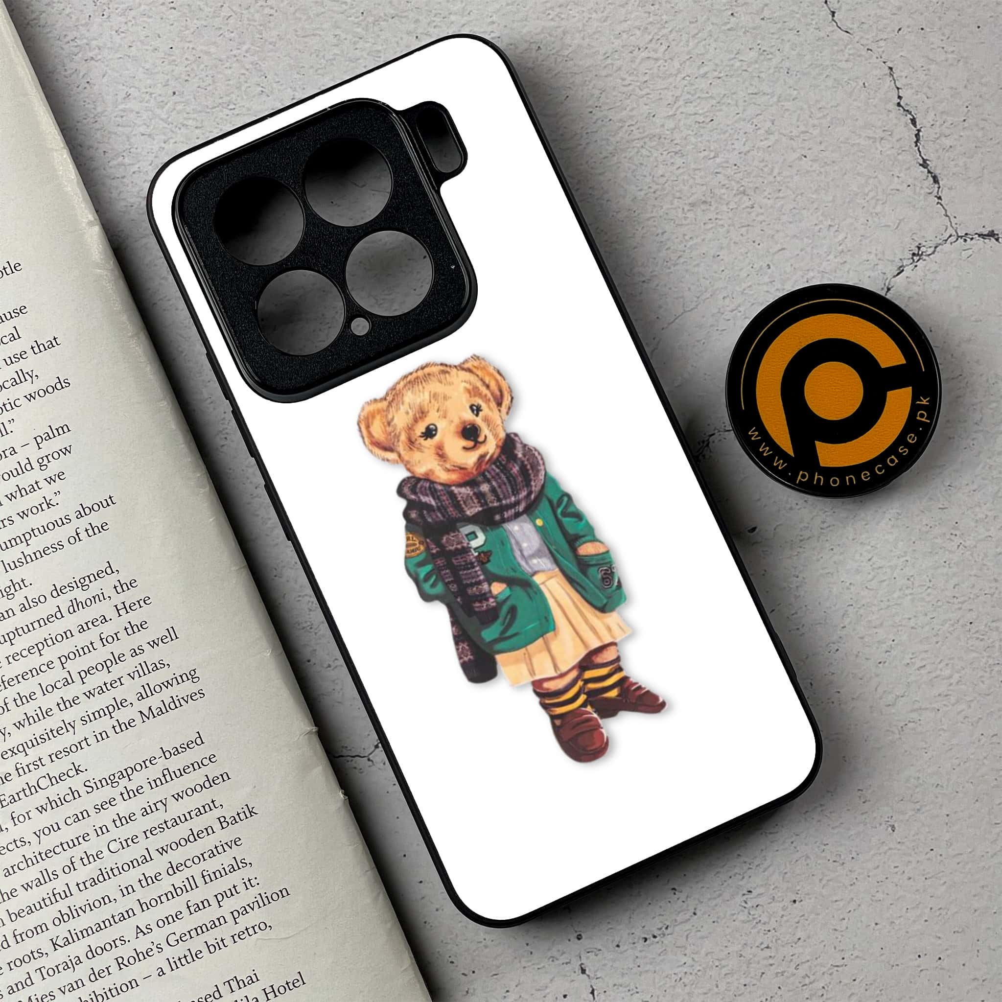Xiaomi 15 - Cool Bear Series - Premium Metal Printed soft Bumper shock Proof Case