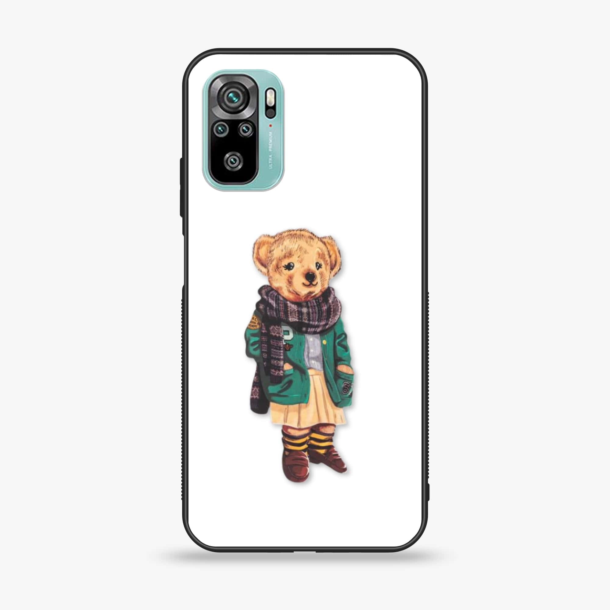 Xiaomi Redmi Note 10 - Cool Bear Series - Premium Printed Glass soft Bumper shock Proof Case