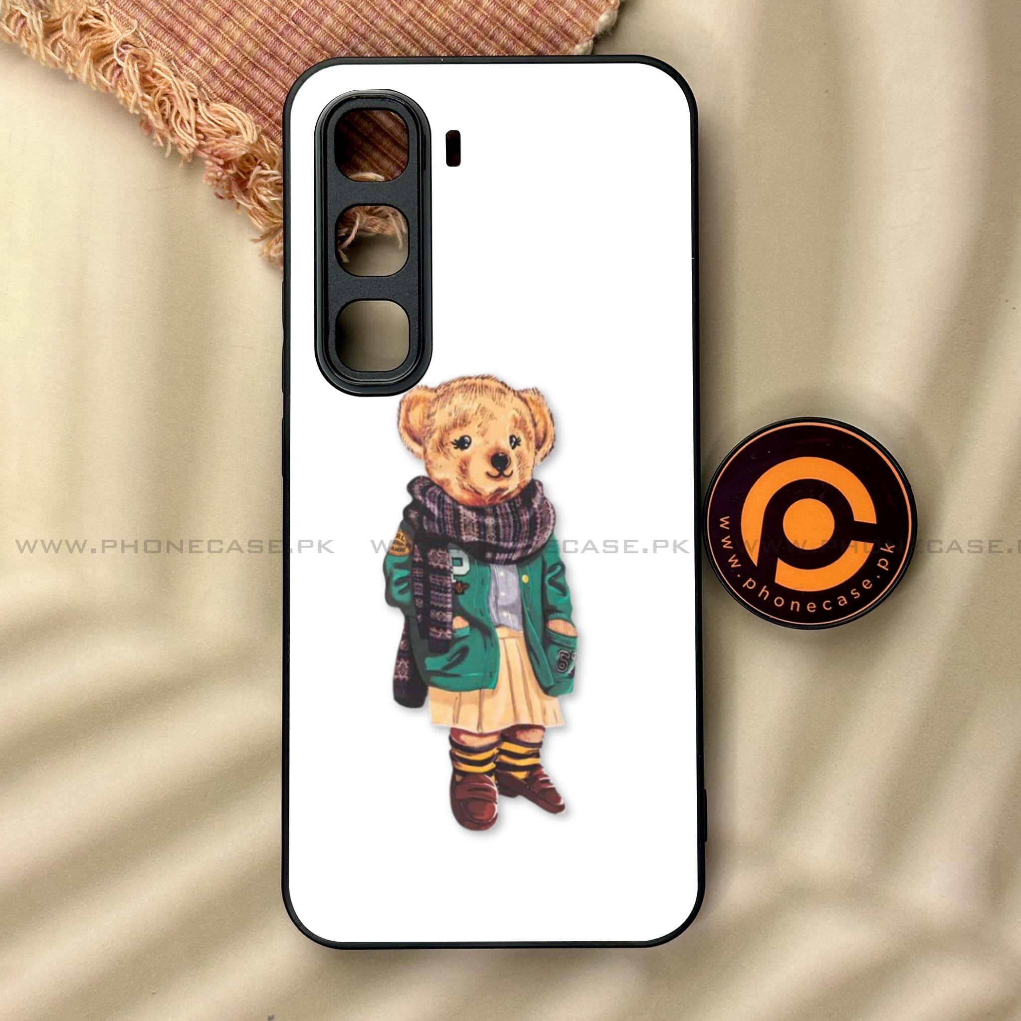 Infinix Hot 60 Pro - Cool Bear Series - Premium Metal Printed soft Bumper shock Proof Case
