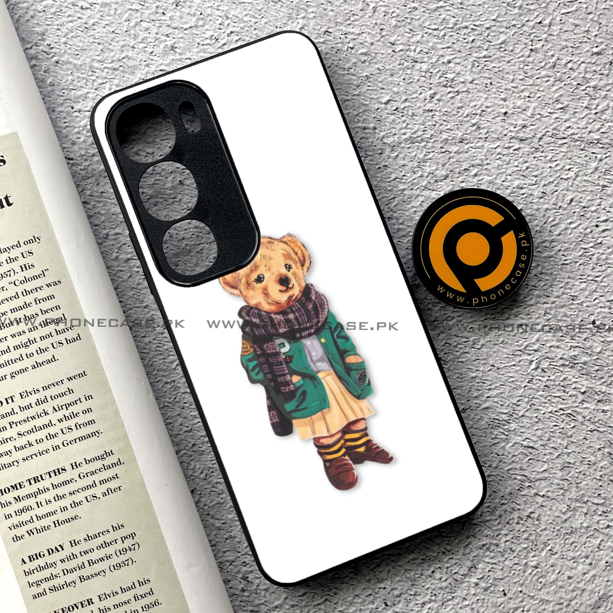 Vivo Y19s Pro - Cool Bear Series - Premium Metal Printed soft Bumper shock Proof Case