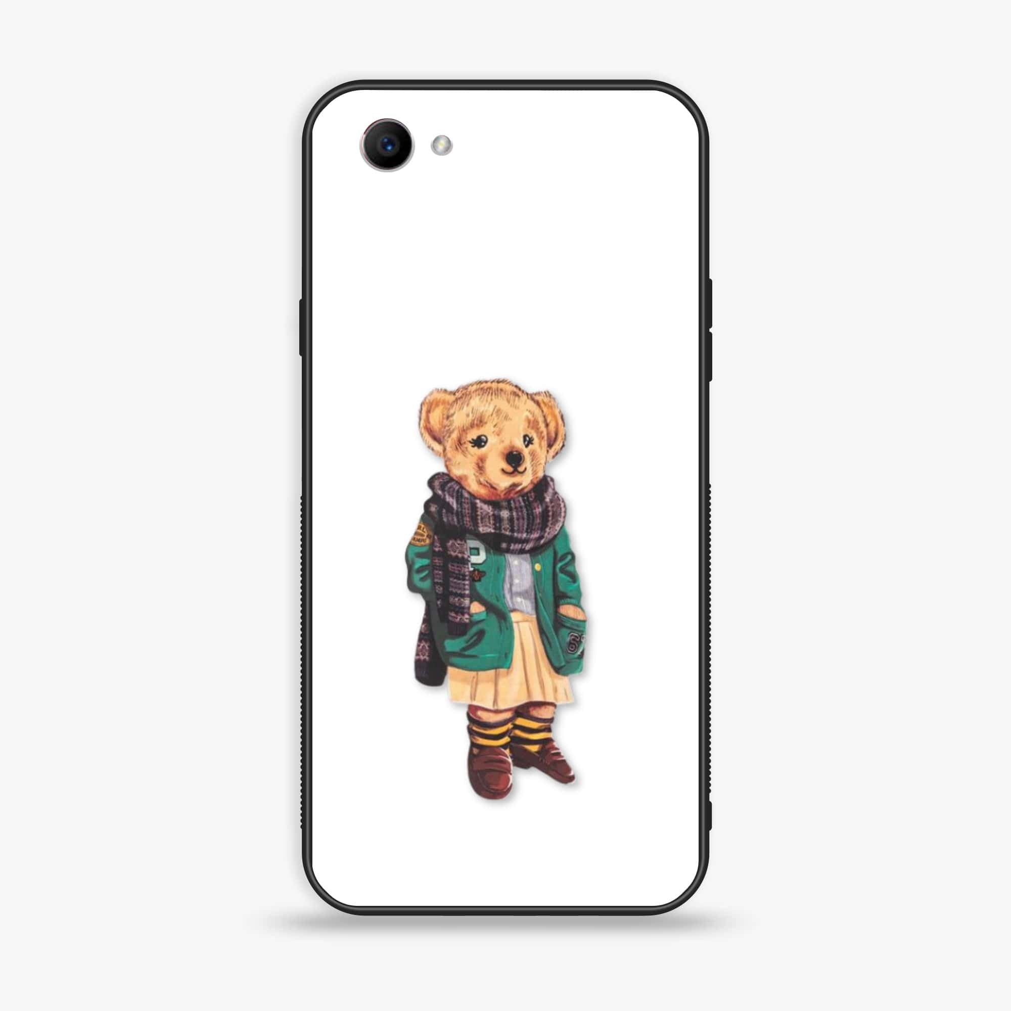 Oppo F7 Youth - Cool Bear Series - Premium Printed Glass soft Bumper shock Proof Case