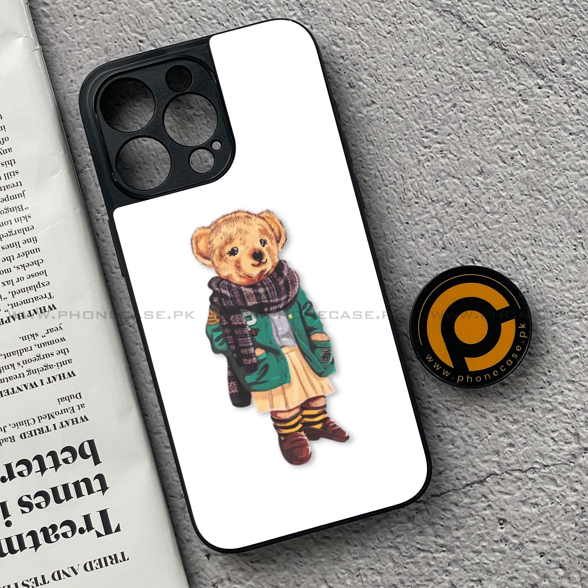 iPhone 15 Pro - Cool Bear Series - Premium Metal Printed soft Bumper shock Proof Case