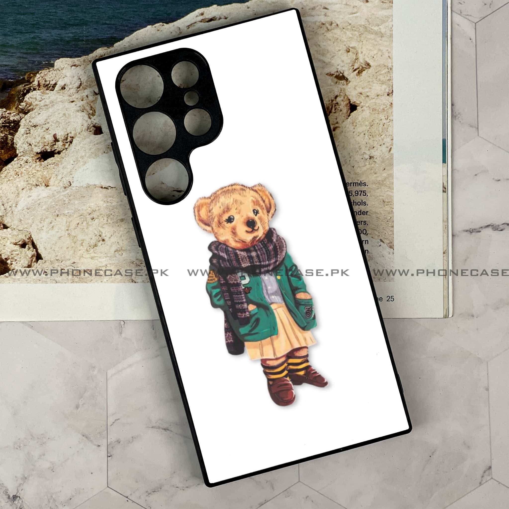 Samsung Galaxy S23 Ultra - Cool Bear Series - Premium Metal Printed soft Bumper shock Proof Case