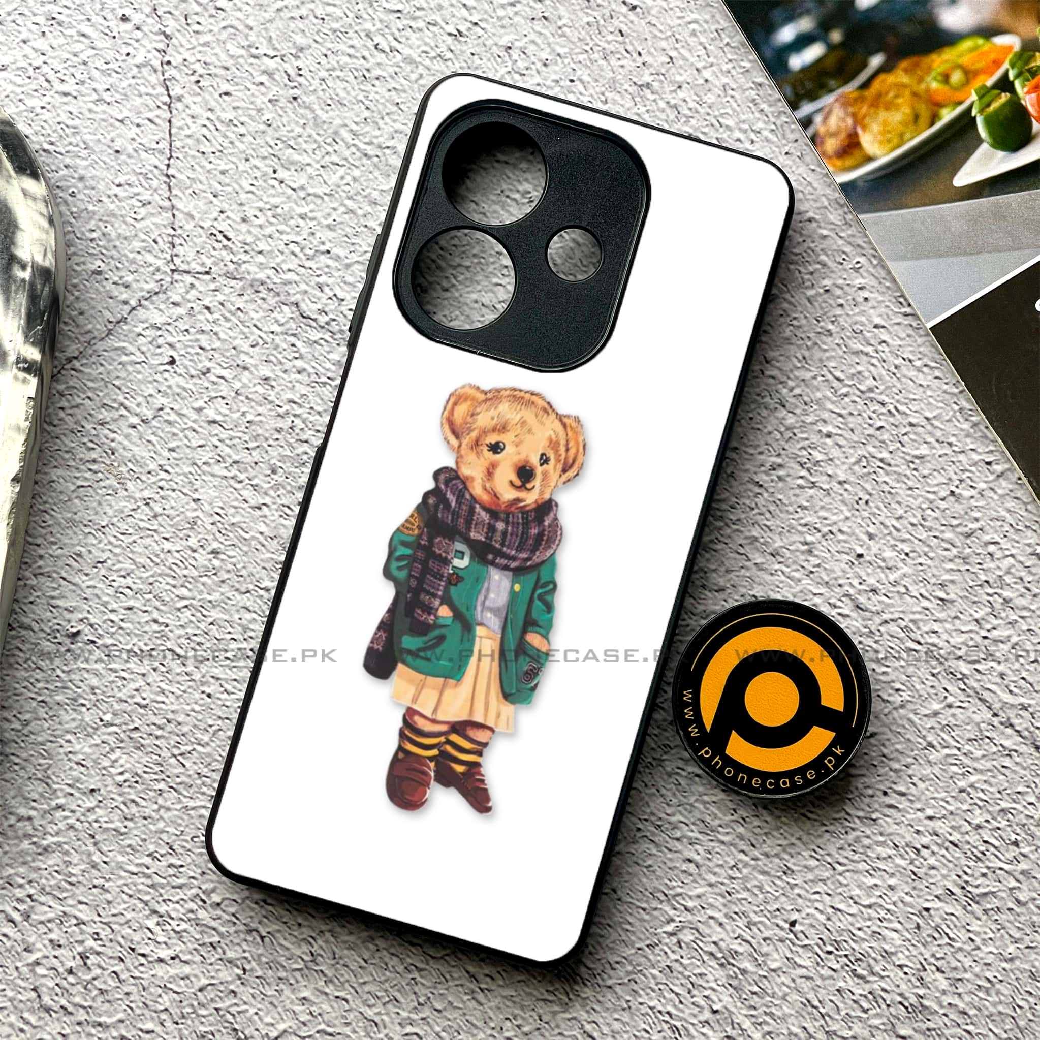 Oppo A5i - Cool Bear Series - Premium Metal Printed soft Bumper shock Proof Case