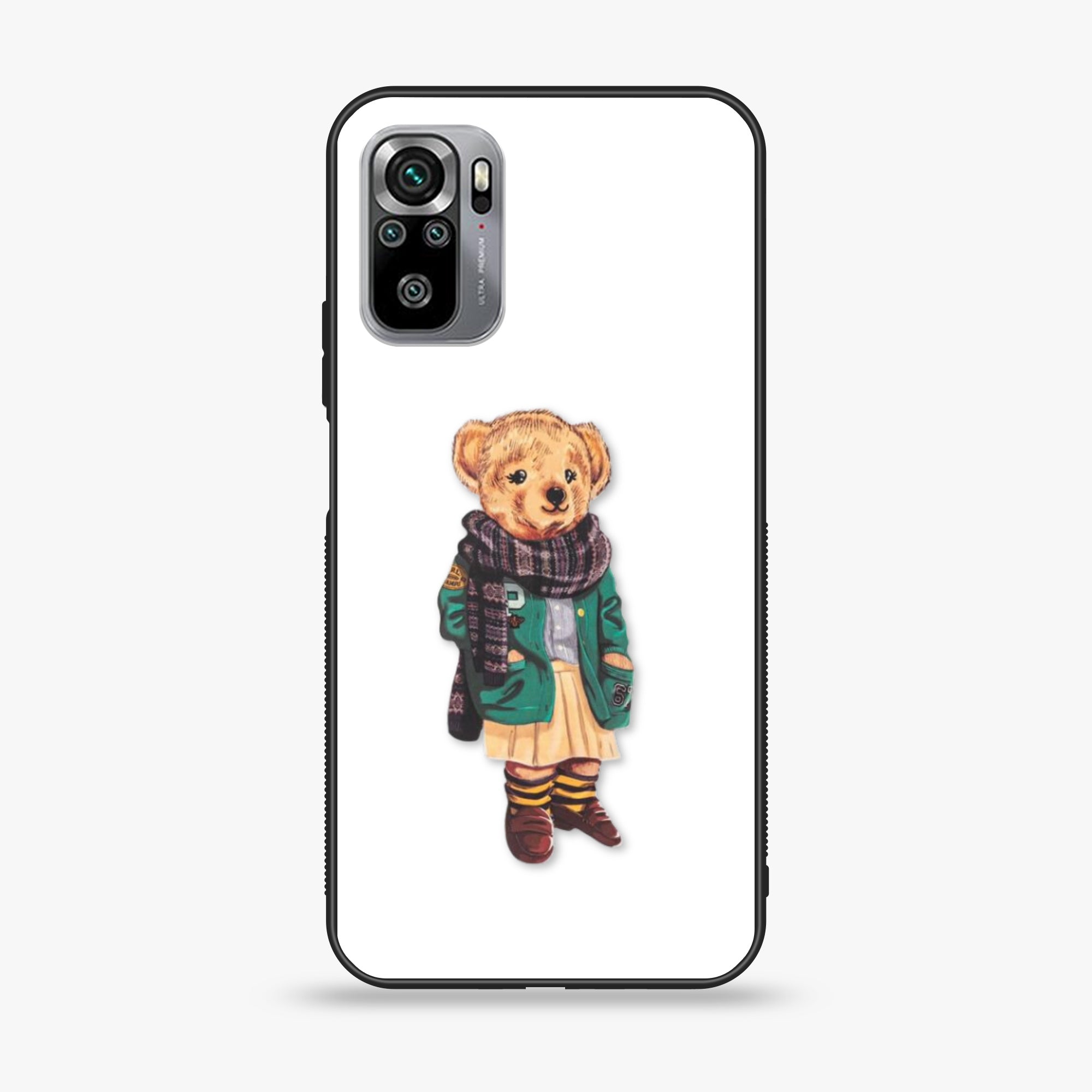 Xiaomi Redmi Note 10S- Cool Bear Series - Premium Printed Glass soft Bumper shock Proof Case