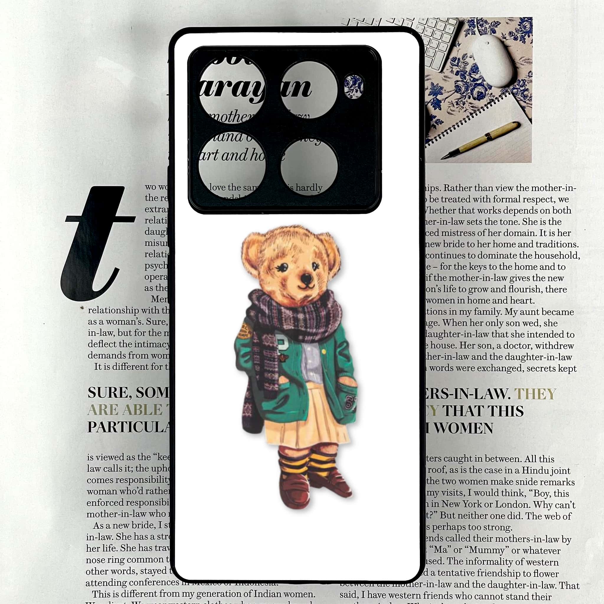 Infinix Note 40 Pro 4G - Cool Bear Series - Premium Printed Glass soft Bumper shock Proof Case